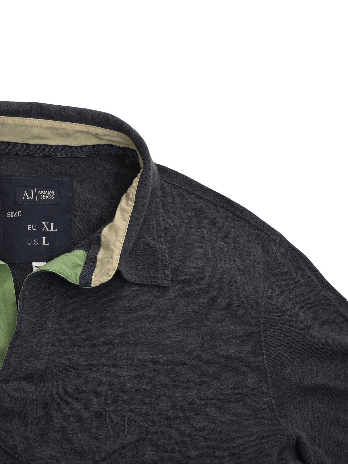 Koszulka Polo Armani Jeans 100% Len Czarna Rozmiar L