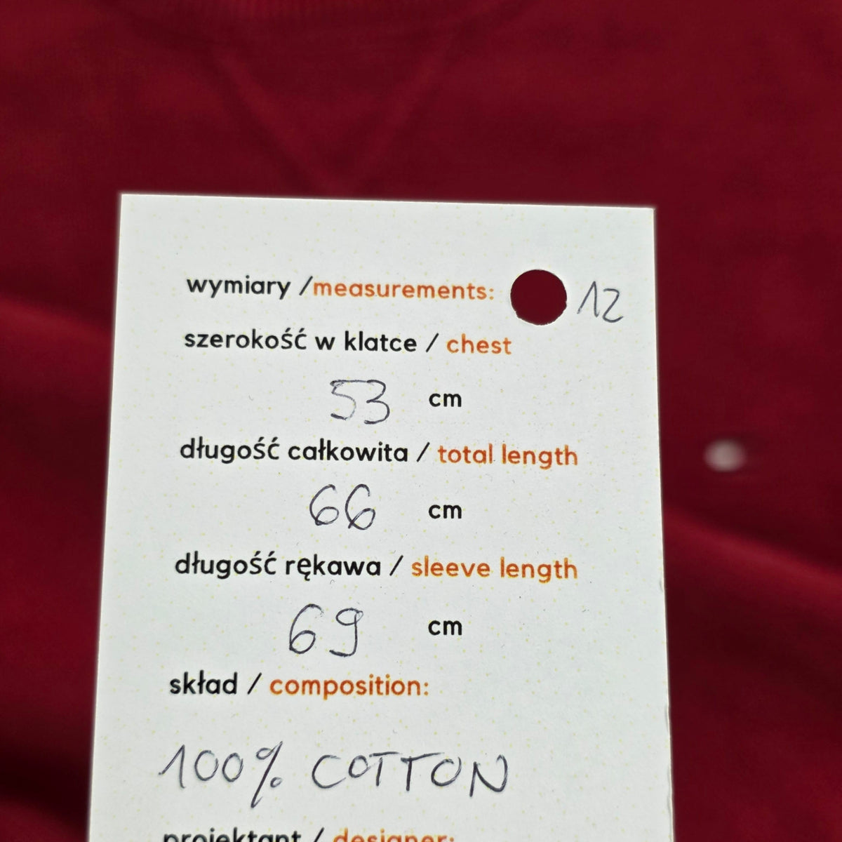 Sweter Bawełniany Tommy Hilfiger Premium Cotton Czerwony / Bordo Rozmiar XL