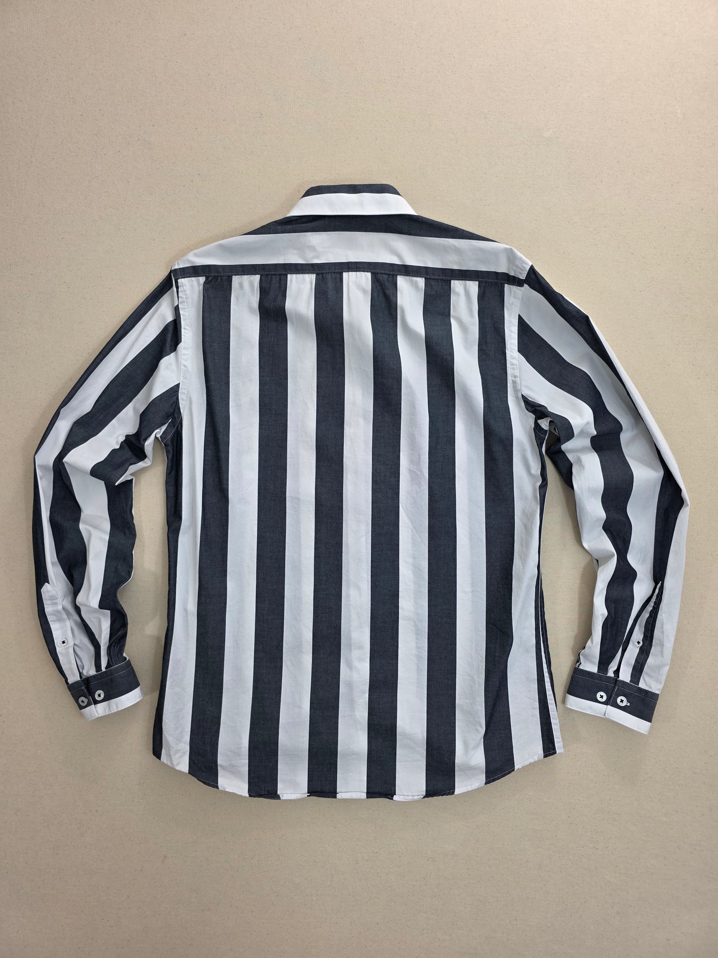 Lindbergh White Men's Thick Striped Shirt | Cotton | Size M
