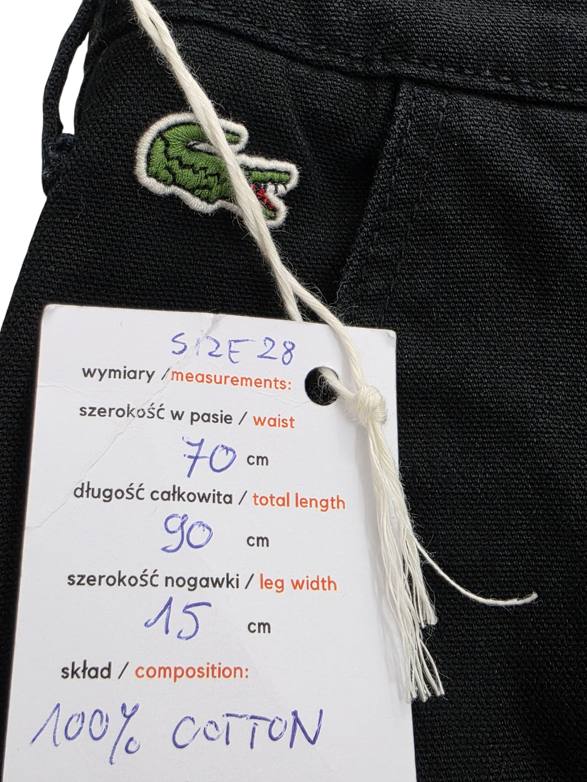 Damskie Spodnie Cargo Jogger Lacoste L!VE Czarne Bawełna Rozmiar W28 (36)