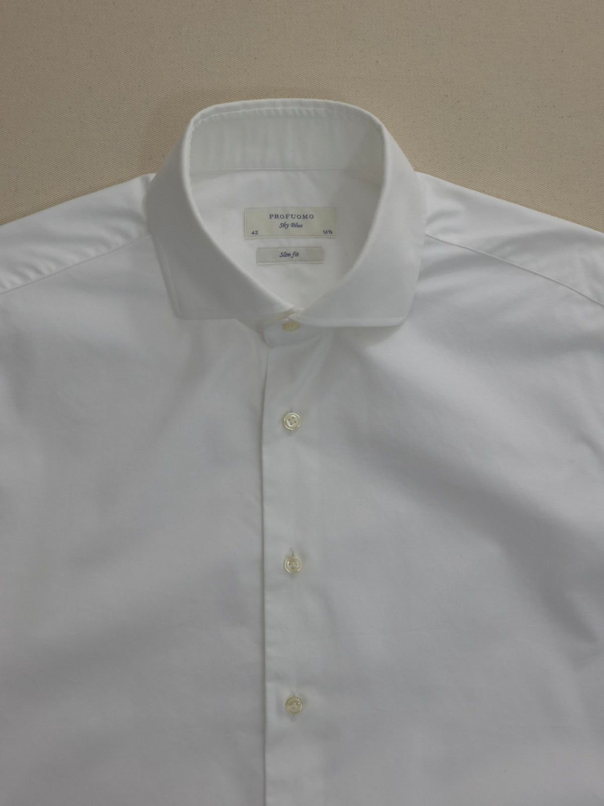 Koszula Męska Profuomo Sky Blue Albini Bawełna Biała Rozmiar 42 / 16.5 Slim Fit