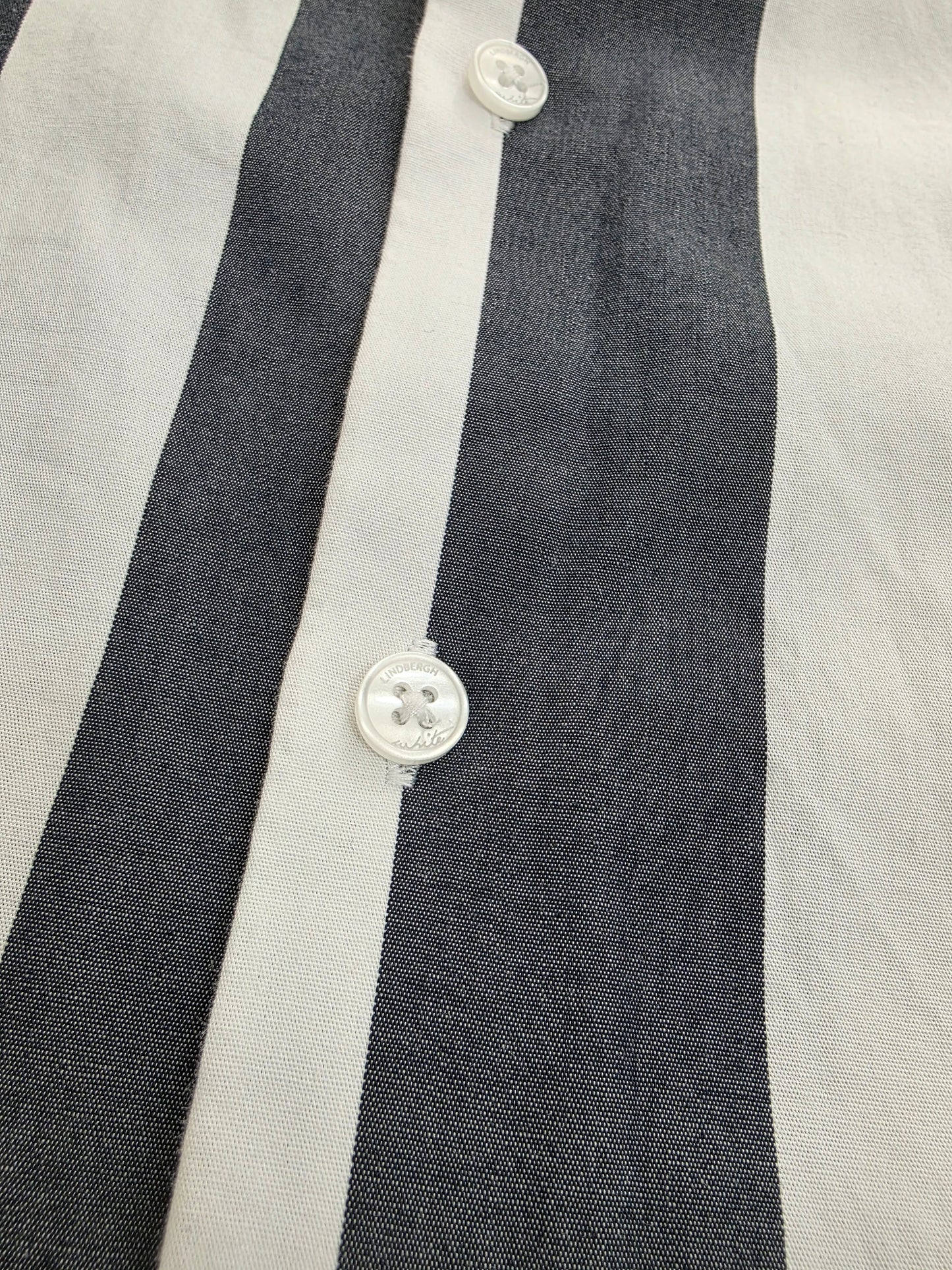 Lindbergh White Men's Thick Striped Shirt | Cotton | Size M