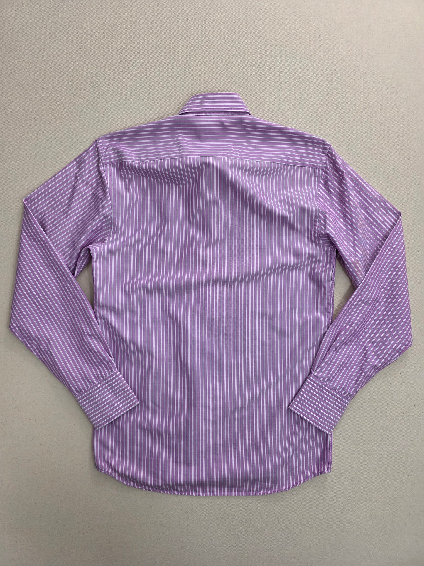 Luksusowa Koszula Męska Stenströms Slimline Różowa w Paski 100% Twofold Super Cotton | Rozm. 40 (M)