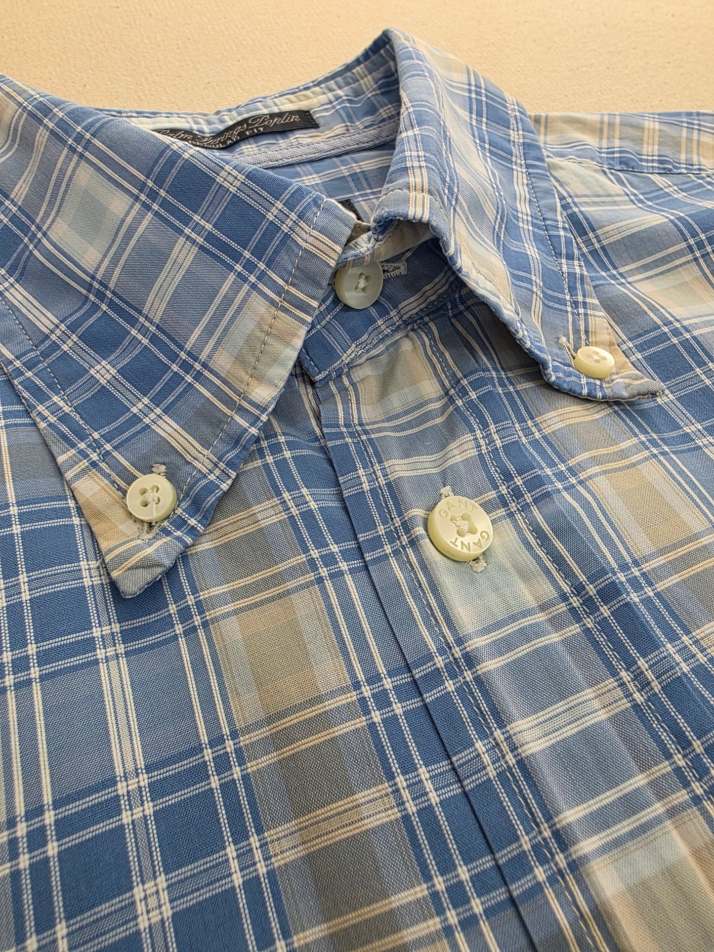 Gant Koszula Męska w Kratkę Palm Springs Poplin | Rozm. L (Regular Fit)