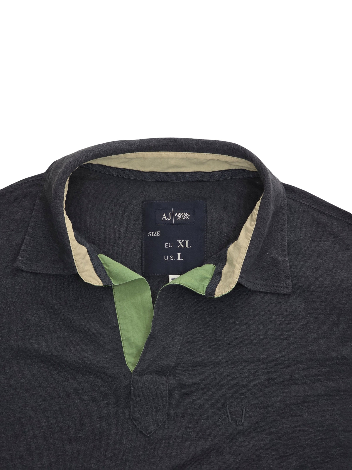Koszulka Polo Armani Jeans 100% Len Czarna Rozmiar L