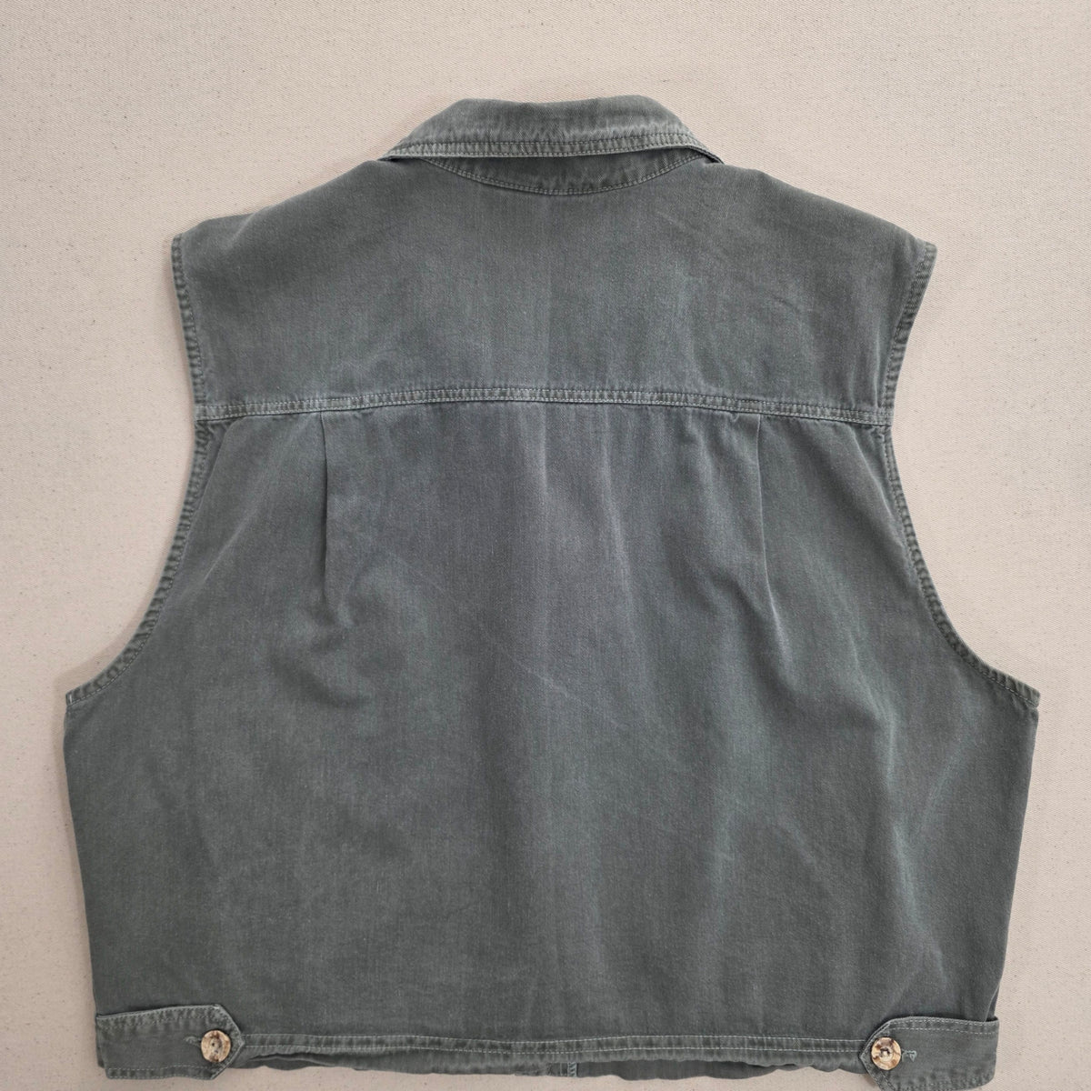 Kamizelka Bawełniana Nina Piccalino Vintage Made in USA Szara / Khaki Rozmiar L (16)