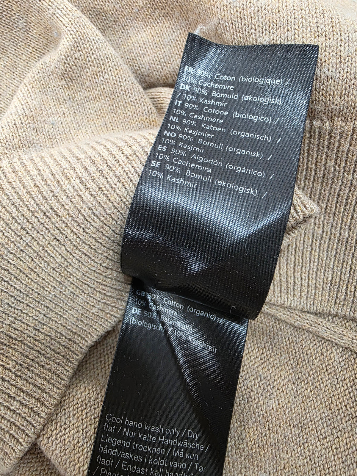 Samsøe Samsøe Beżowy Sweter Crewneck 90% Bawełna Organiczna 10% Kaszmir Rozmiar M