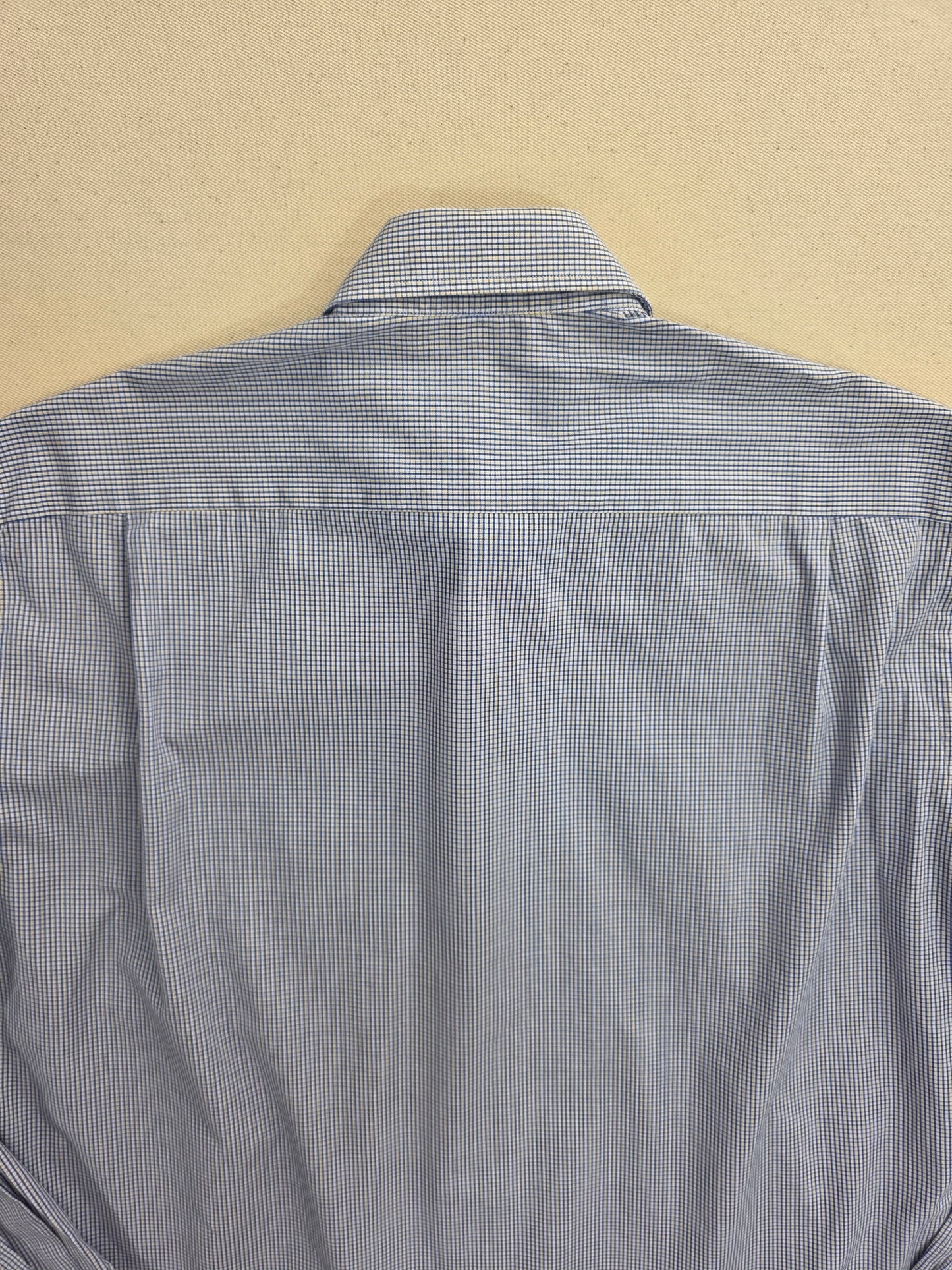 Hugo Boss Koszula Męska w Drobną Kratkę Niebiesko-Żółtą | Rozm. 38/15 (S/M)