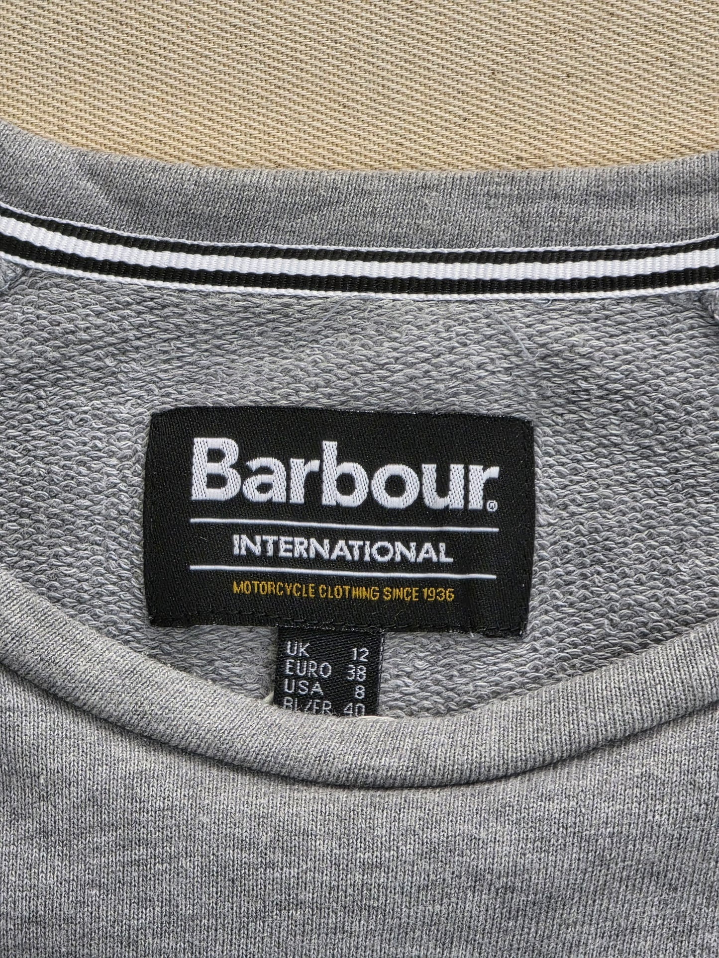 Barbour International bluza damska szara z logo rozm. M / UK 12
