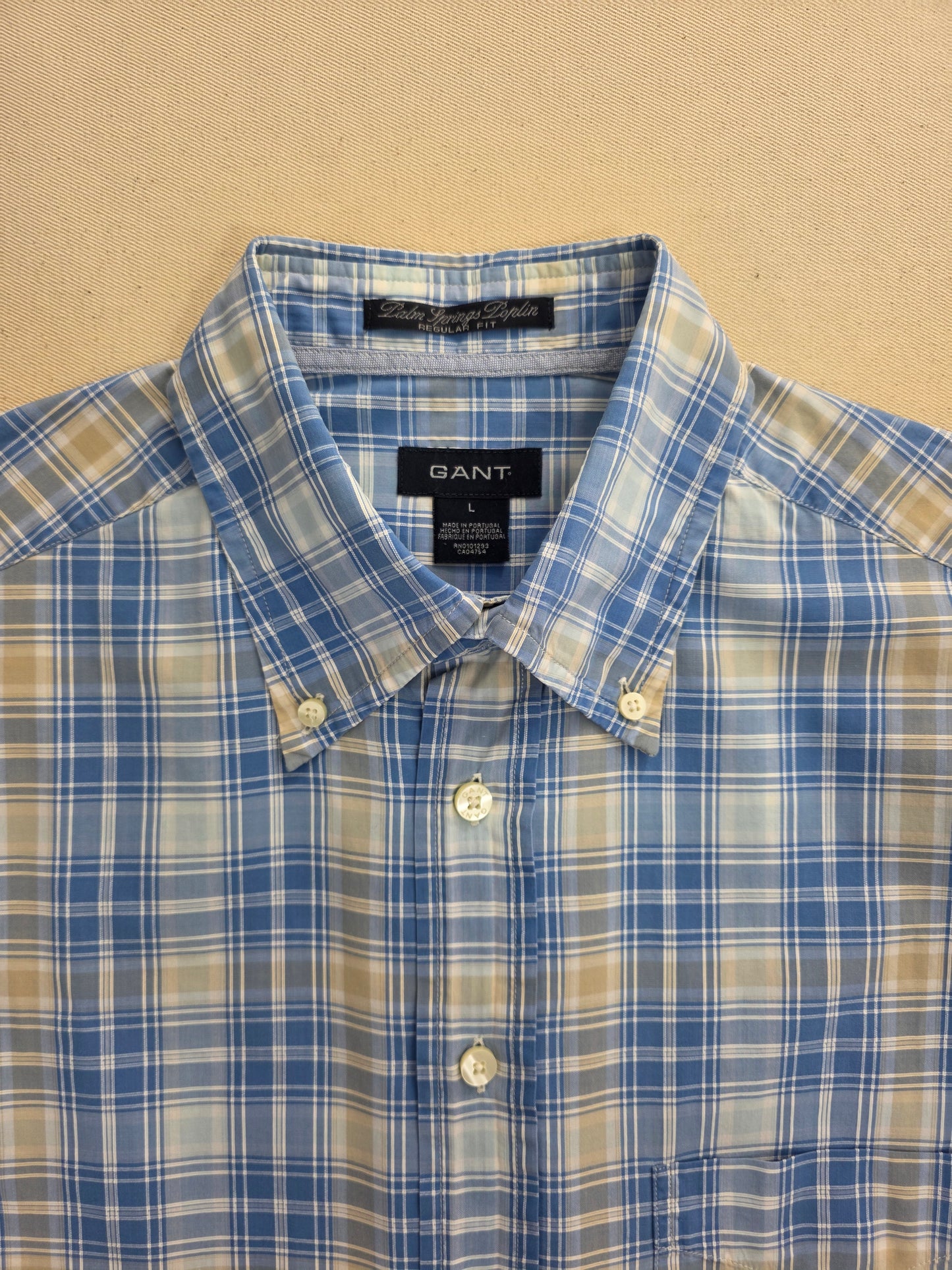 Gant Koszula Męska w Kratkę Palm Springs Poplin | Rozm. L (Regular Fit)