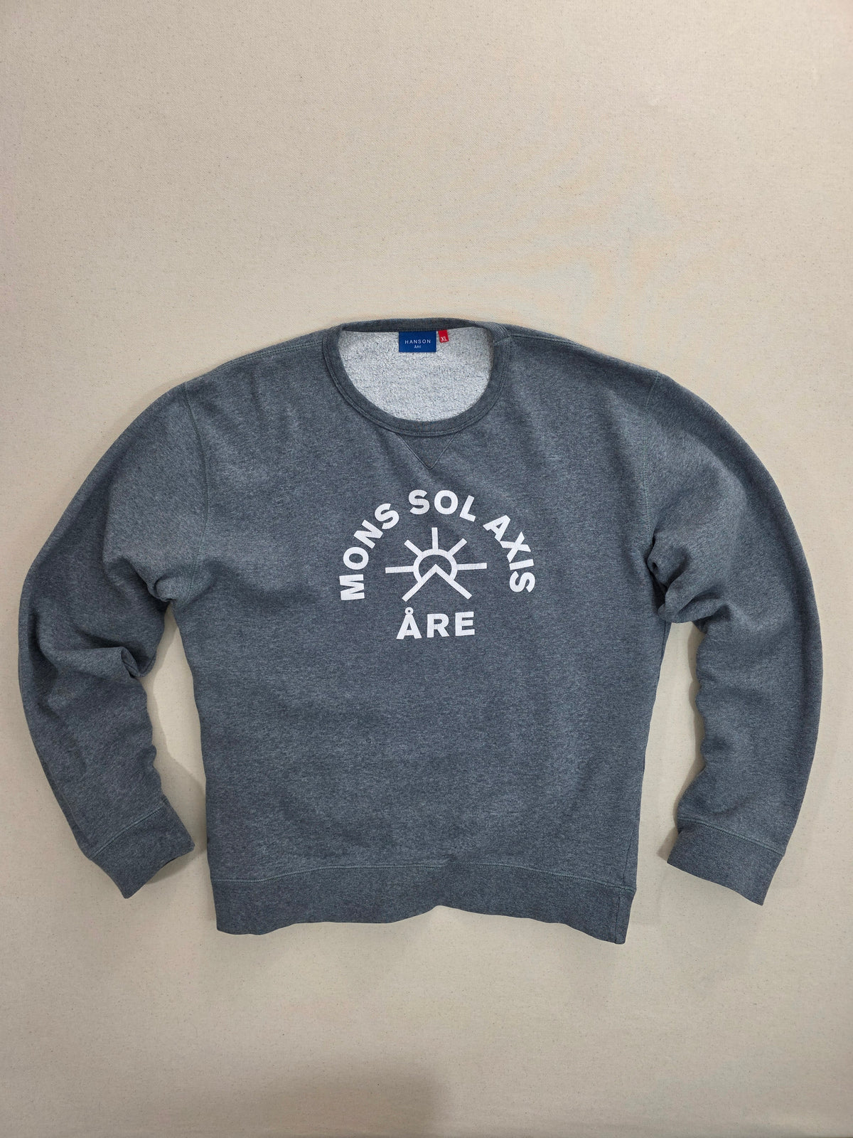 Hanson Åre Szara Bluza Męska Crewneck 100% Bawełna Made in Portugal Rozmiar XL