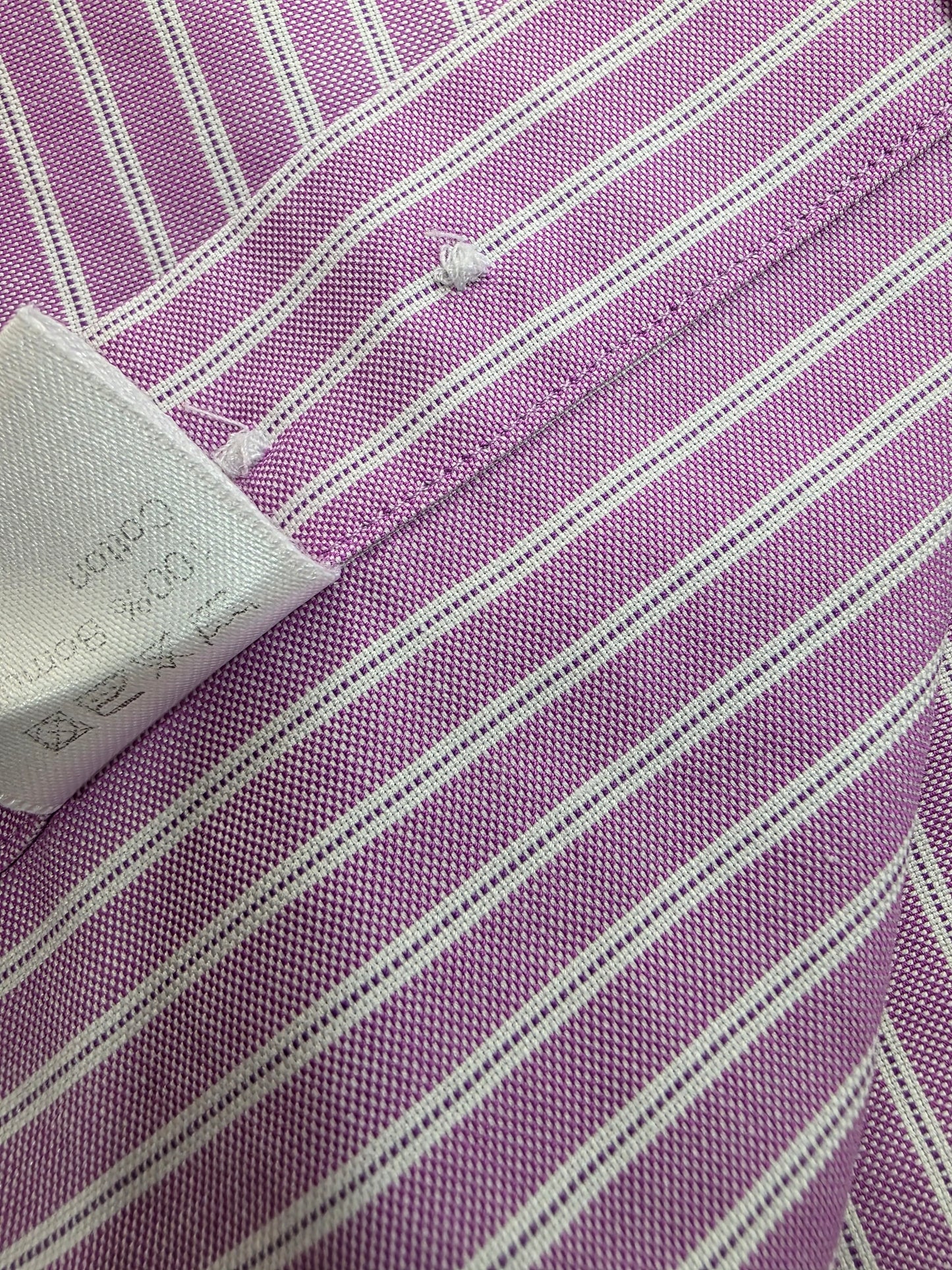 Luksusowa Koszula Męska Stenströms Slimline Różowa w Paski 100% Twofold Super Cotton | Rozm. 40 (M)
