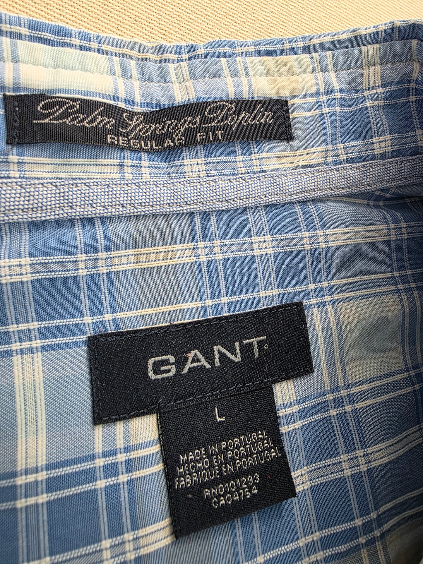 Gant Koszula Męska w Kratkę Palm Springs Poplin | Rozm. L (Regular Fit)