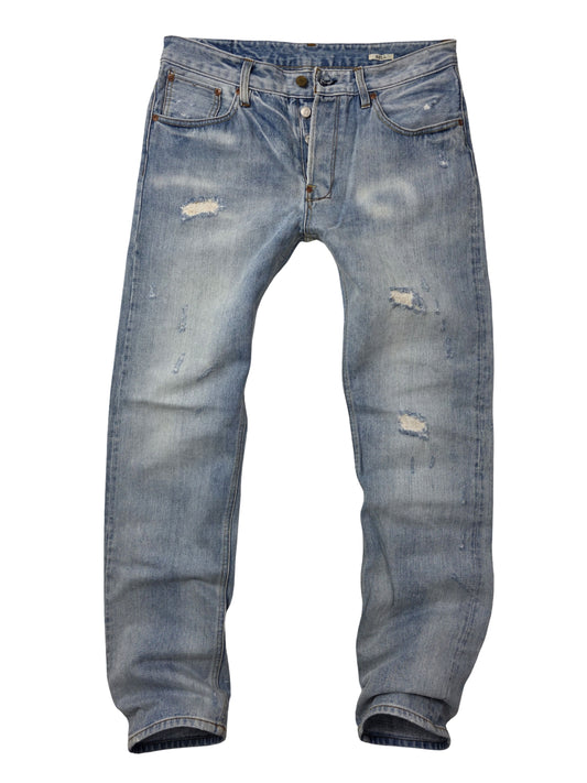 Męskie Jeansy EMMETT Bill Straight Selvedge Vintage Light Blue