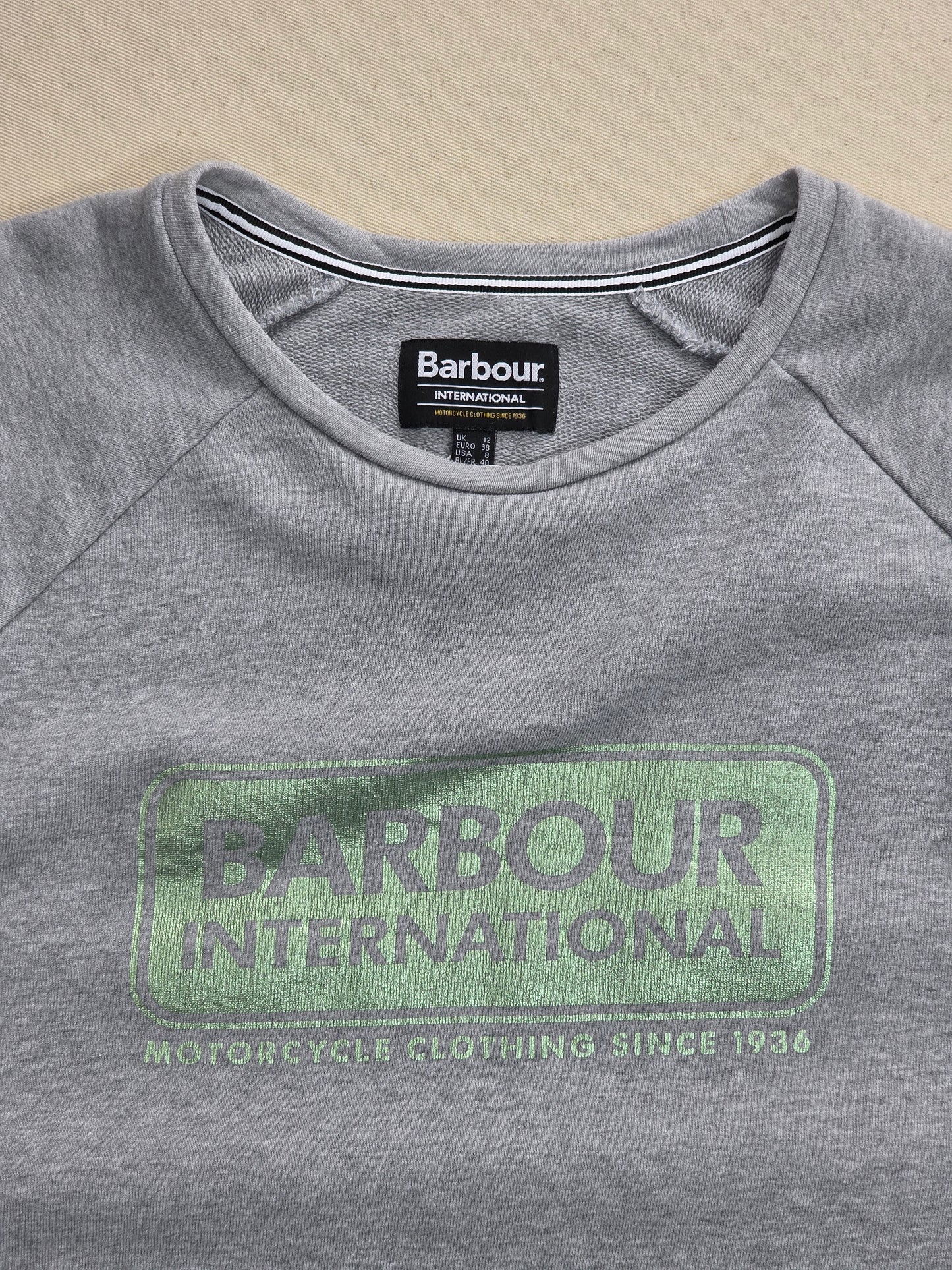 Barbour International bluza damska szara z logo rozm. M / UK 12