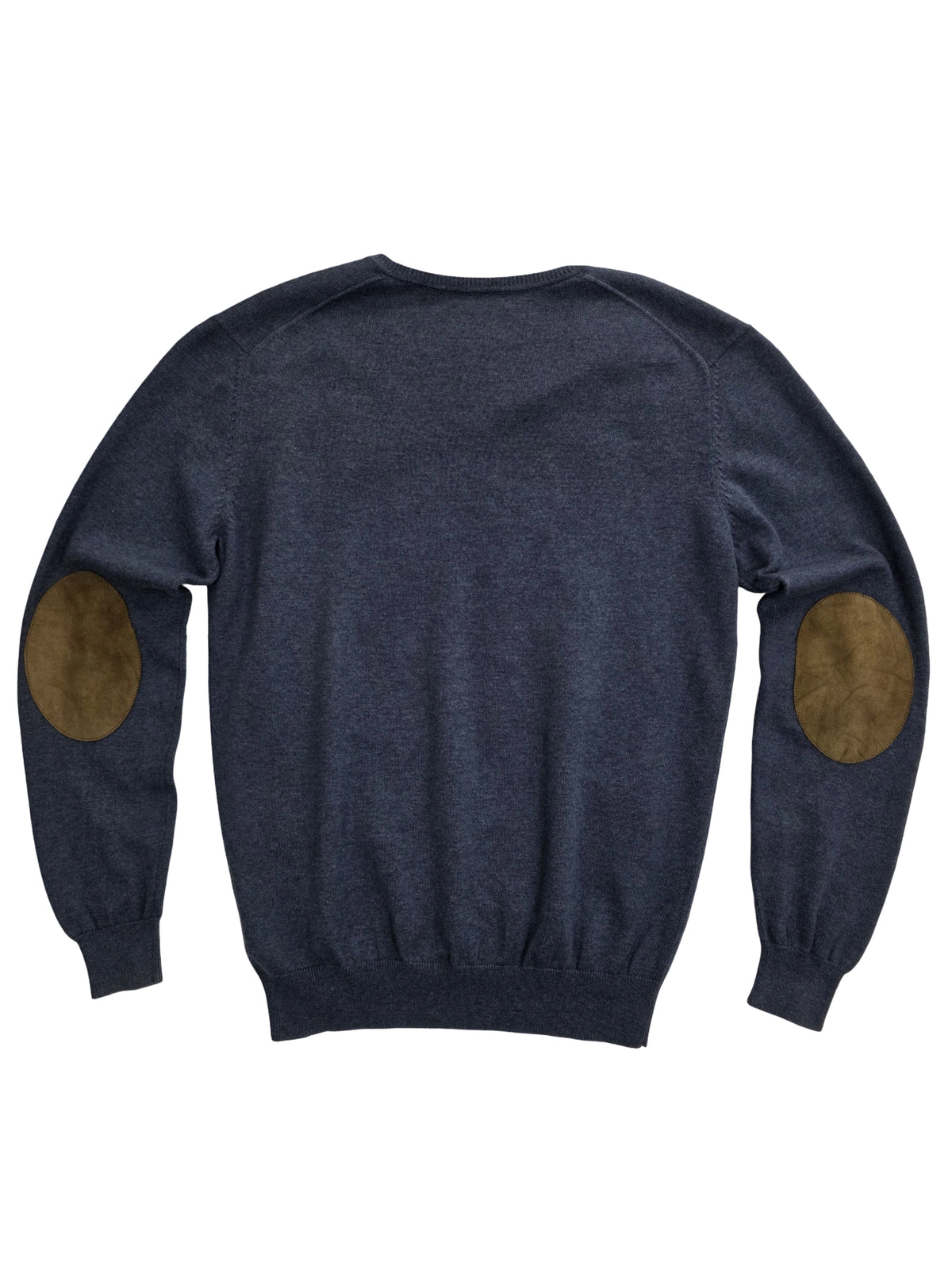 Sweter Massimo Dutti z Bawełny i Kaszmiru Granatowy w Serek z Łatami