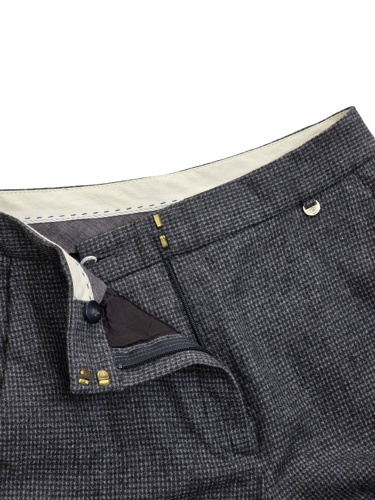 Damskie Spodnie Massimo Dutti Wełniane Garniturowe Szare Pepitka Rozmiar 34 XS