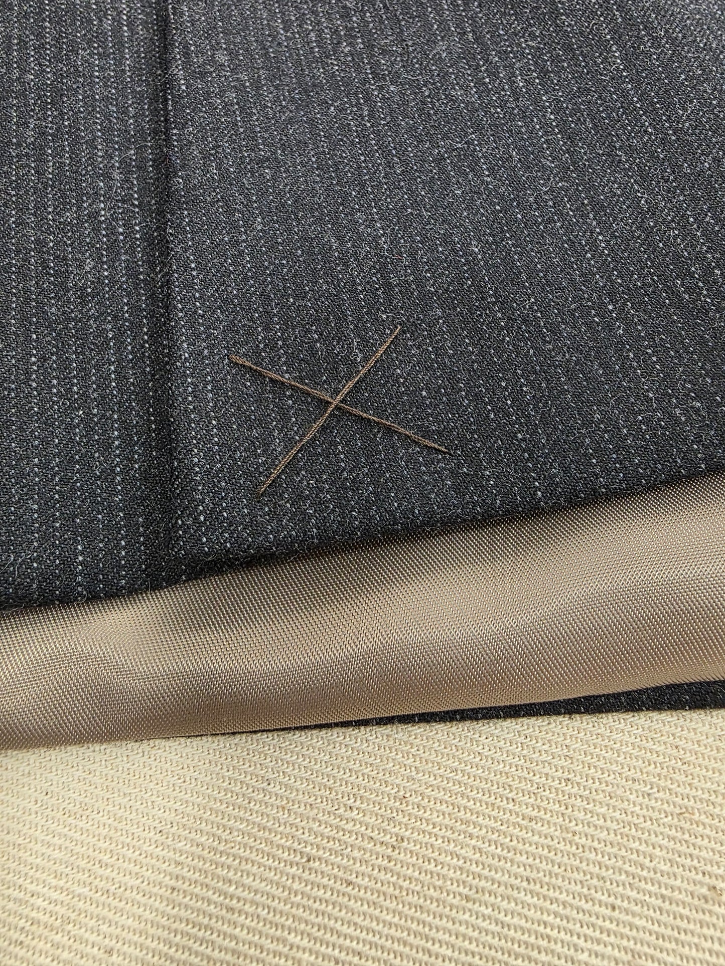 Van Gils ciemnoszara wełniana marynarka w delikatny prążek Tailored Fit rozm. 54