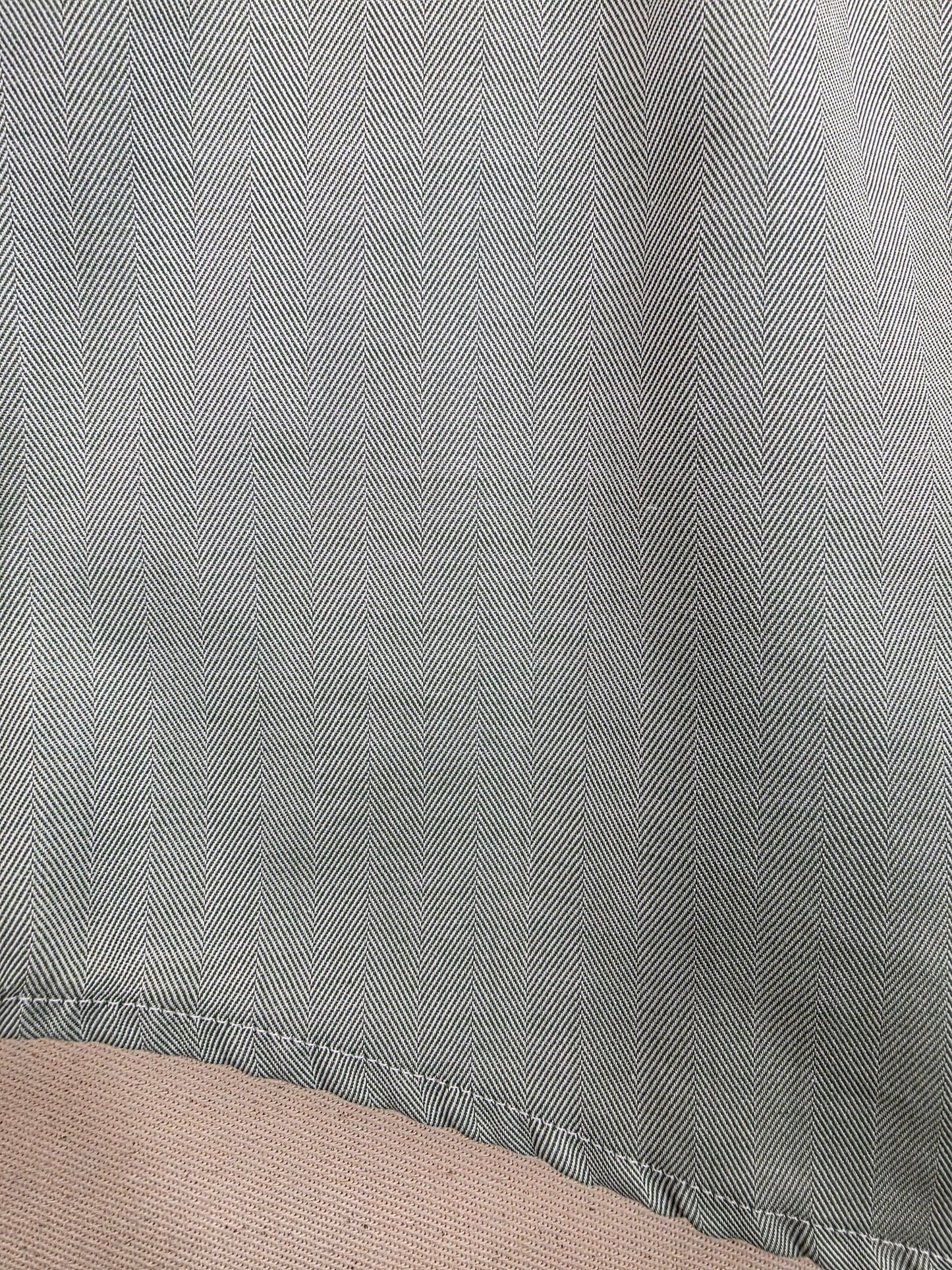 Eton Men's Herringbone Shirt | Slim Fit Green | Size L/XL