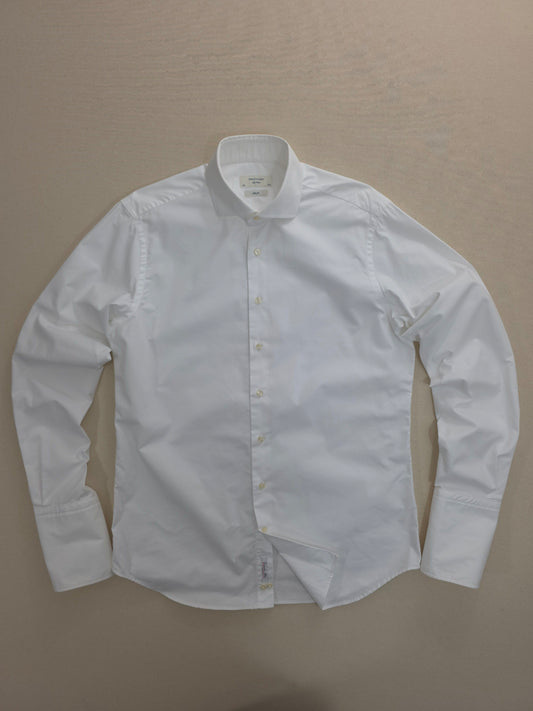 Koszula Męska Profuomo Sky Blue Albini Bawełna Biała Rozmiar 42 / 16.5 Slim Fit – widok frontu | vntg.studio™