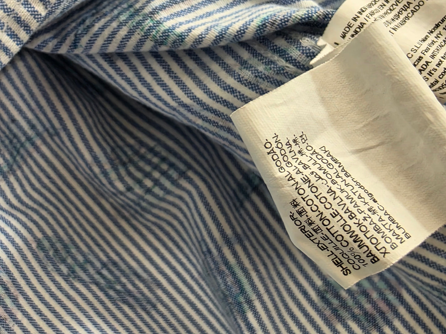 Desigual męska koszula w mikropaski z nadrukiem bawełna oxford rozm. L
