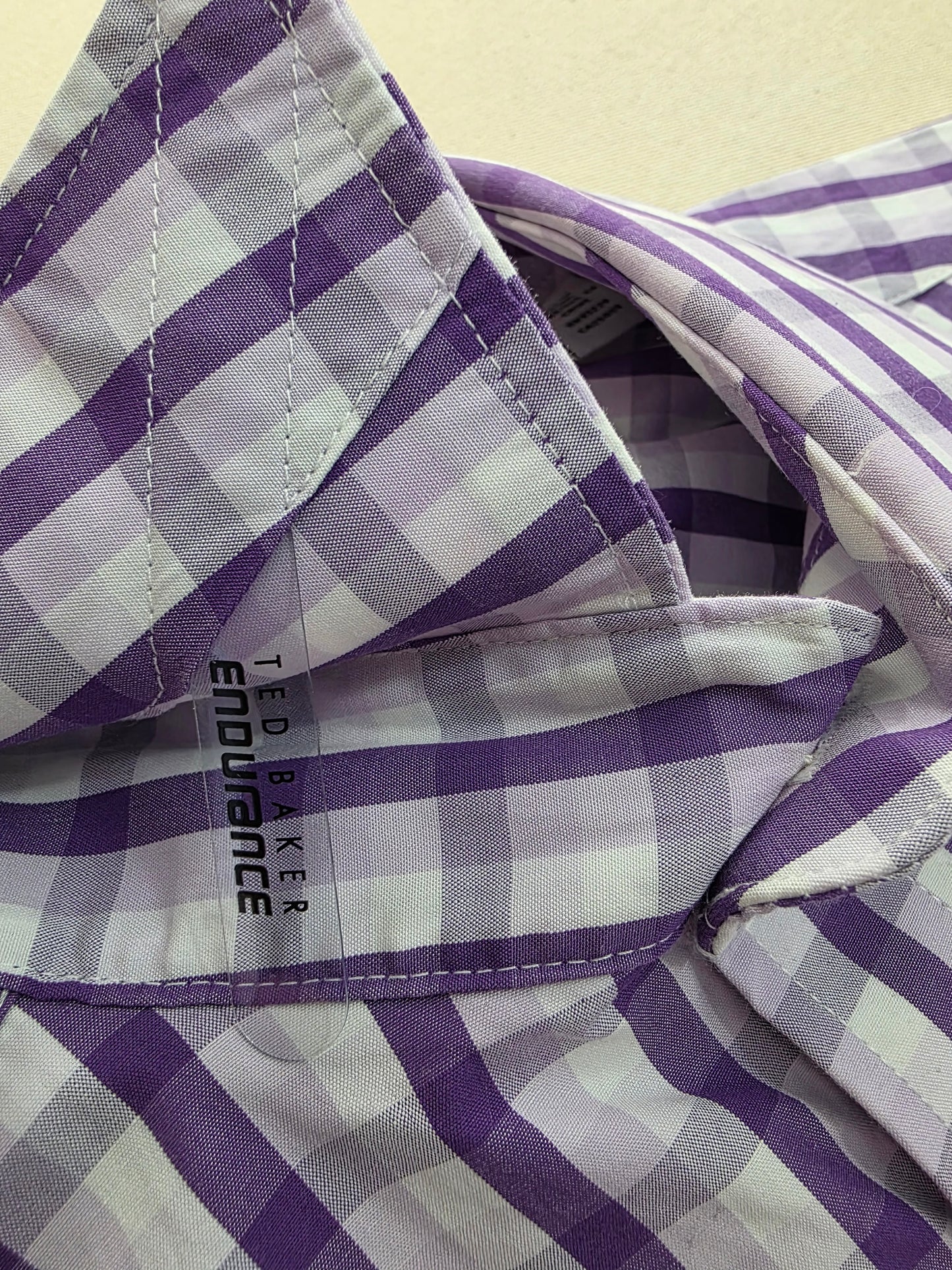 Koszula Męska Ted Baker Endurance Superfine Cotton – Fioletowa Kratka | Rozm. 15 (S/M)