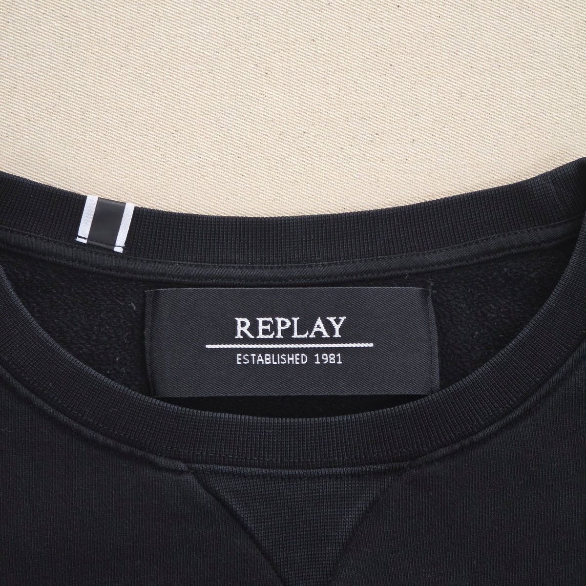 Bluza Bawełniana Replay Big Logo Czarna Rozmiar M