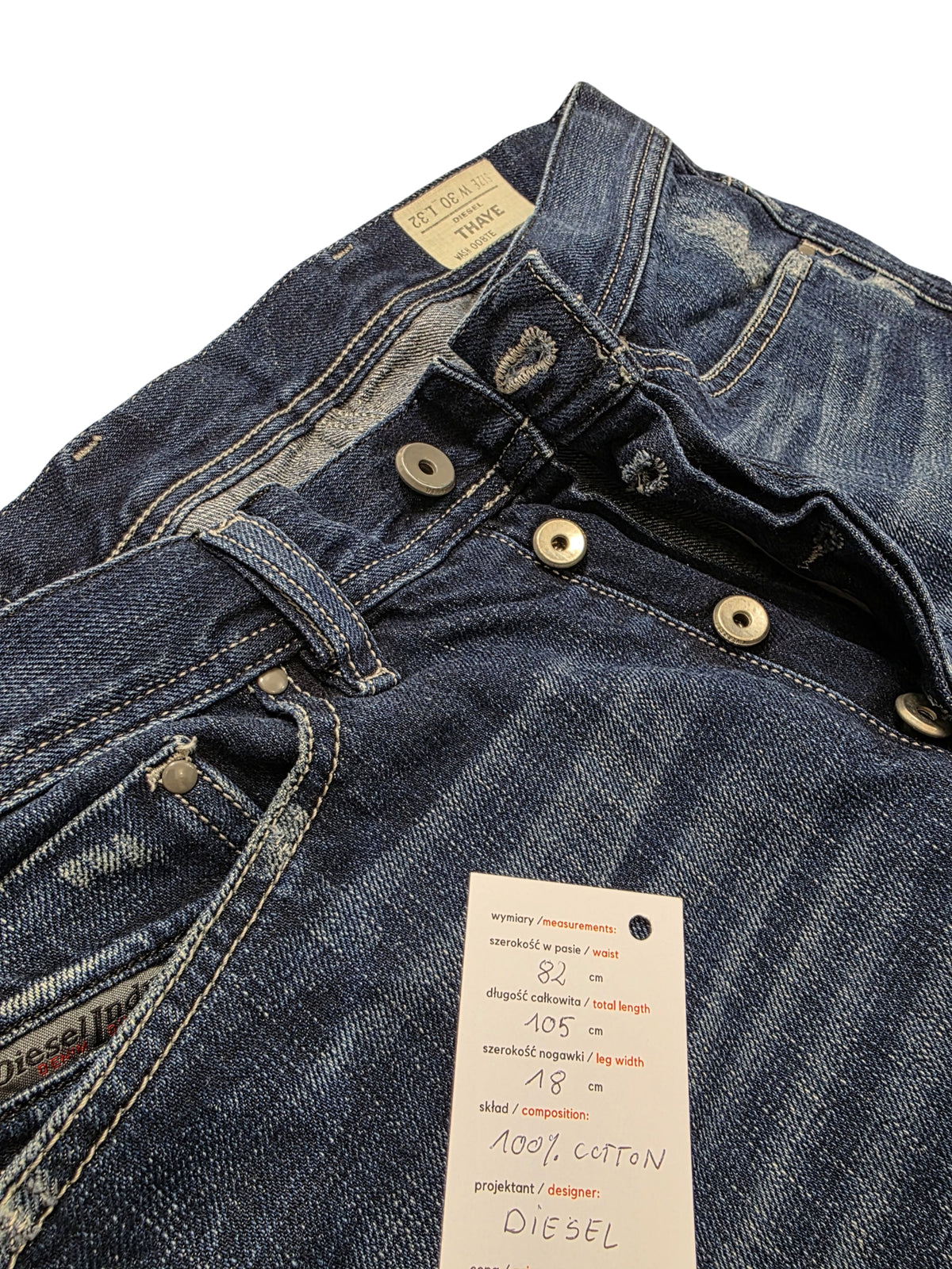Męskie Jeansy Diesel Thaye Slim Tapered Vintage Blue W30 L32