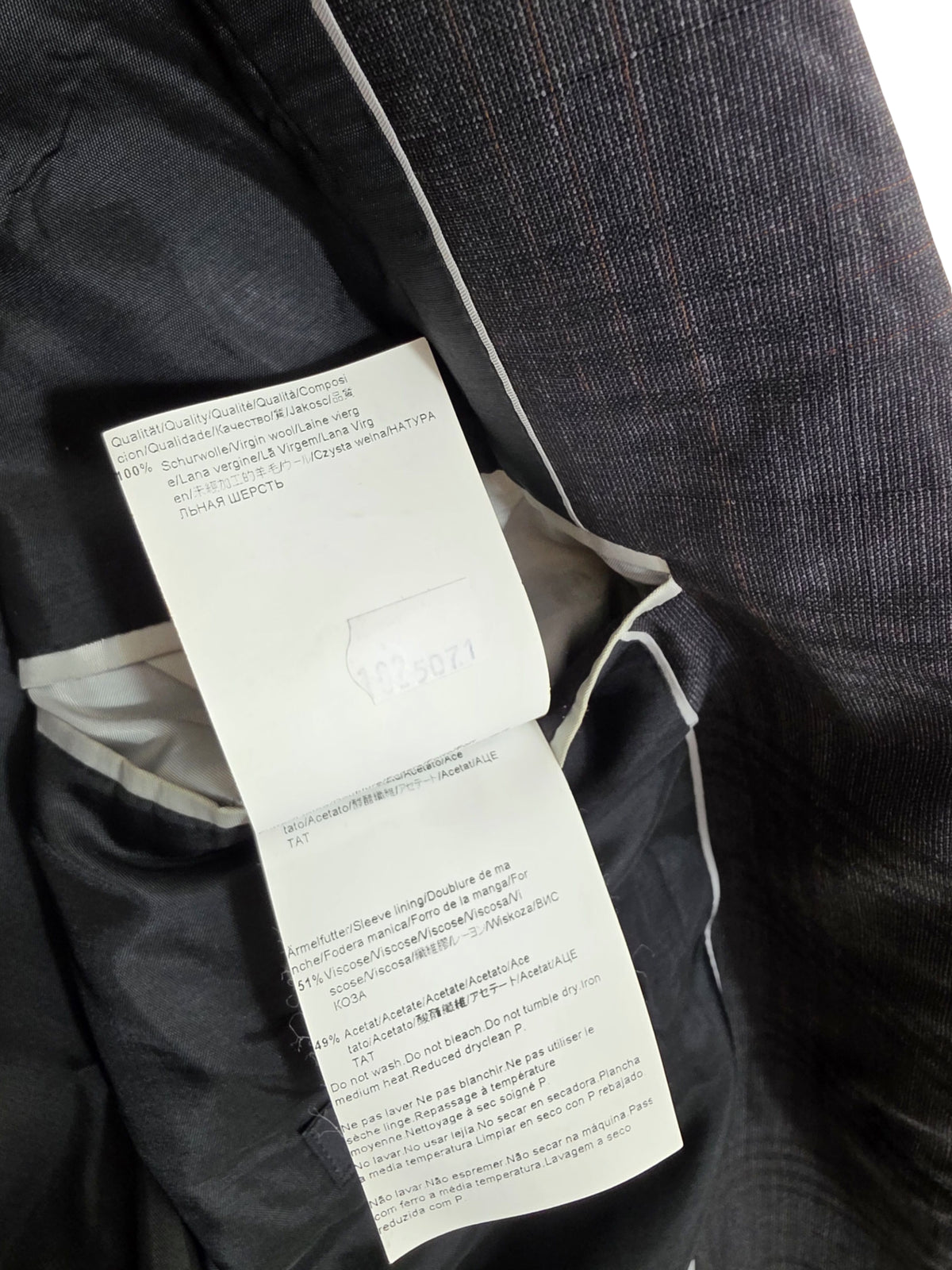 Marynarka Hugo Boss Super 100 Virgin Wool Wełna Kratka Rozmiar 102 / 42 Long