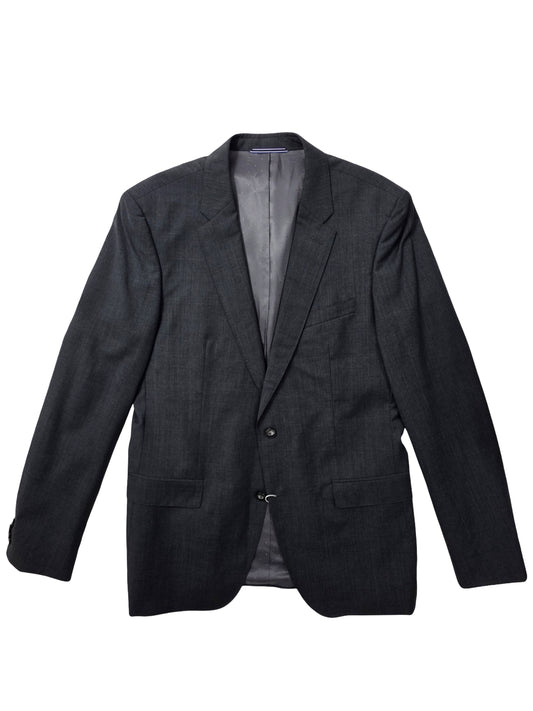 Męska Marynarka Wełniana Tommy Hilfiger Tailored Monticello Super 100's Szara w Kratę – widok frontu | vntg.studio™