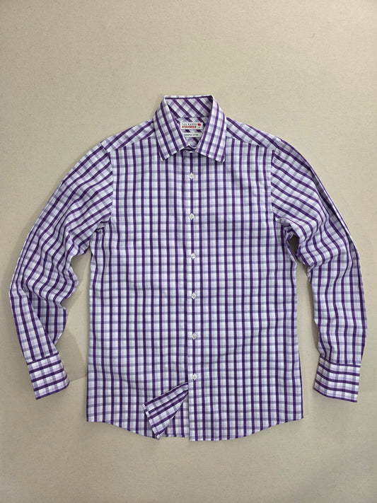 Koszula Męska Ted Baker Endurance Superfine Cotton – Fioletowa Kratka | Rozm. 15 (S/M)
