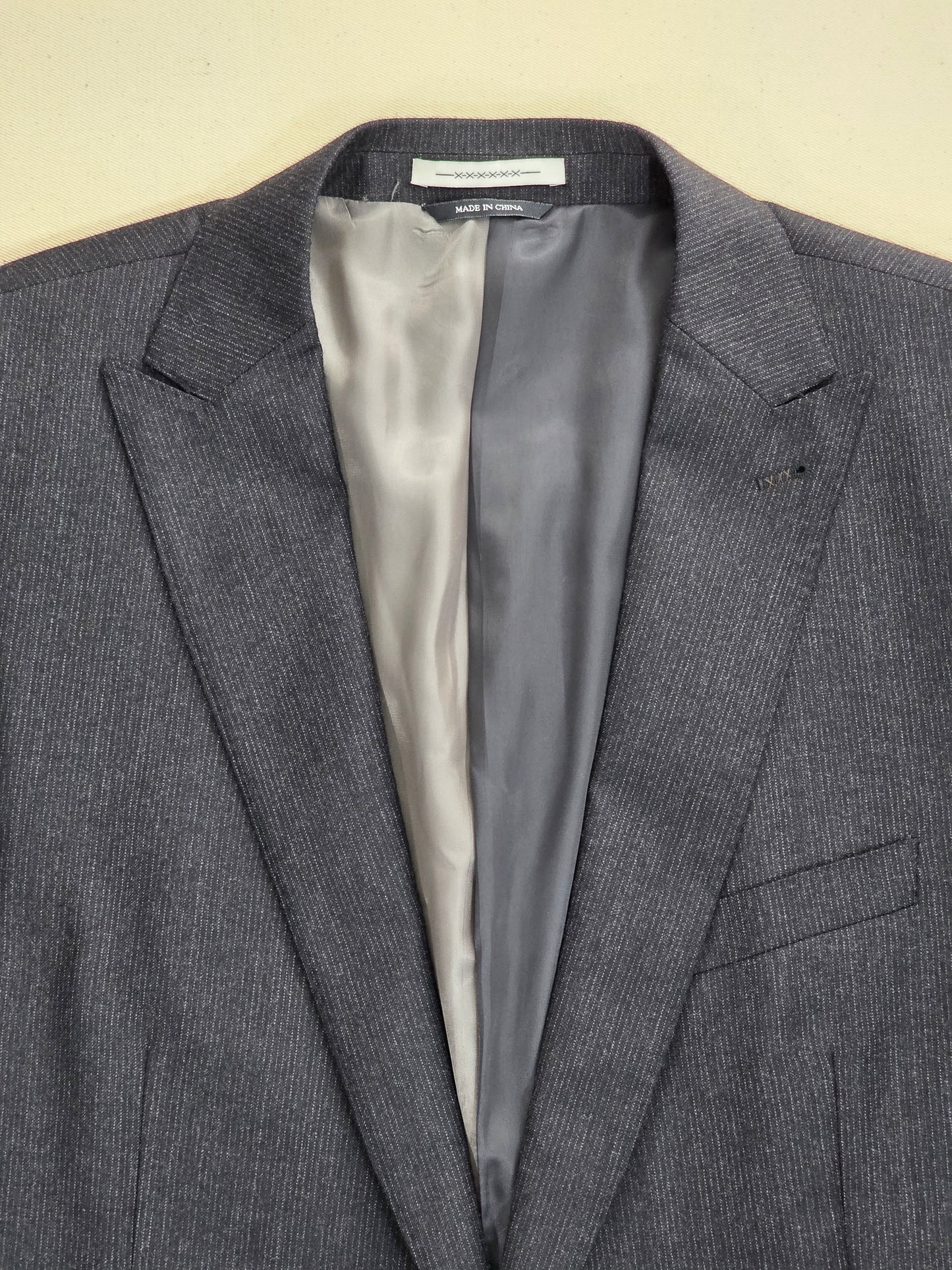 Van Gils ciemnoszara wełniana marynarka w delikatny prążek Tailored Fit rozm. 54