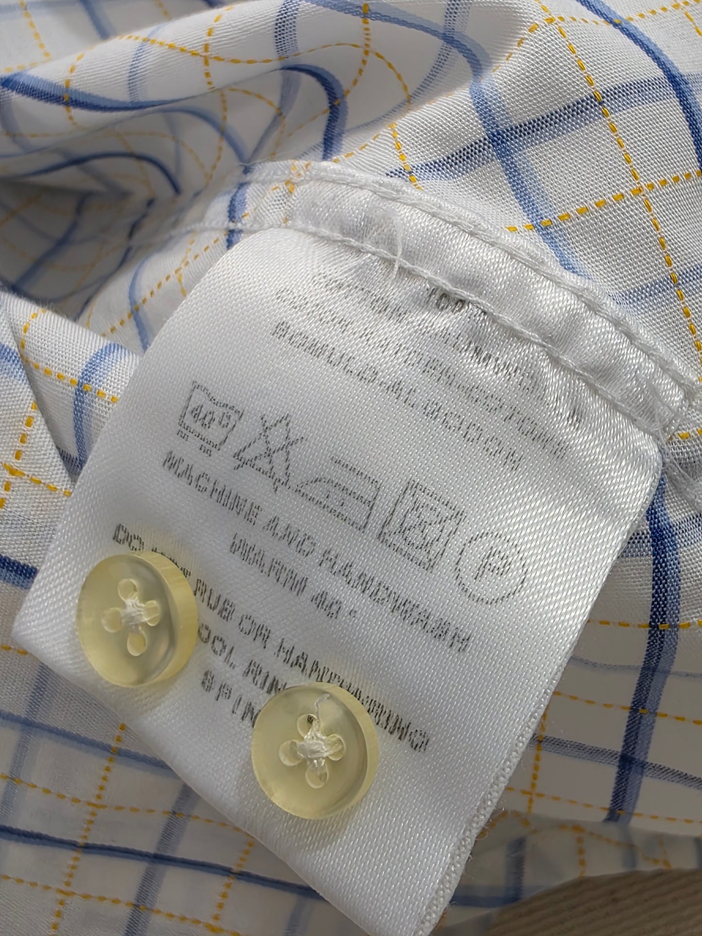 Elegancka Koszula Męska Jaeger 100% Bawełna Włoska Kratka (Tattersall) | Rozm. 16 (L)