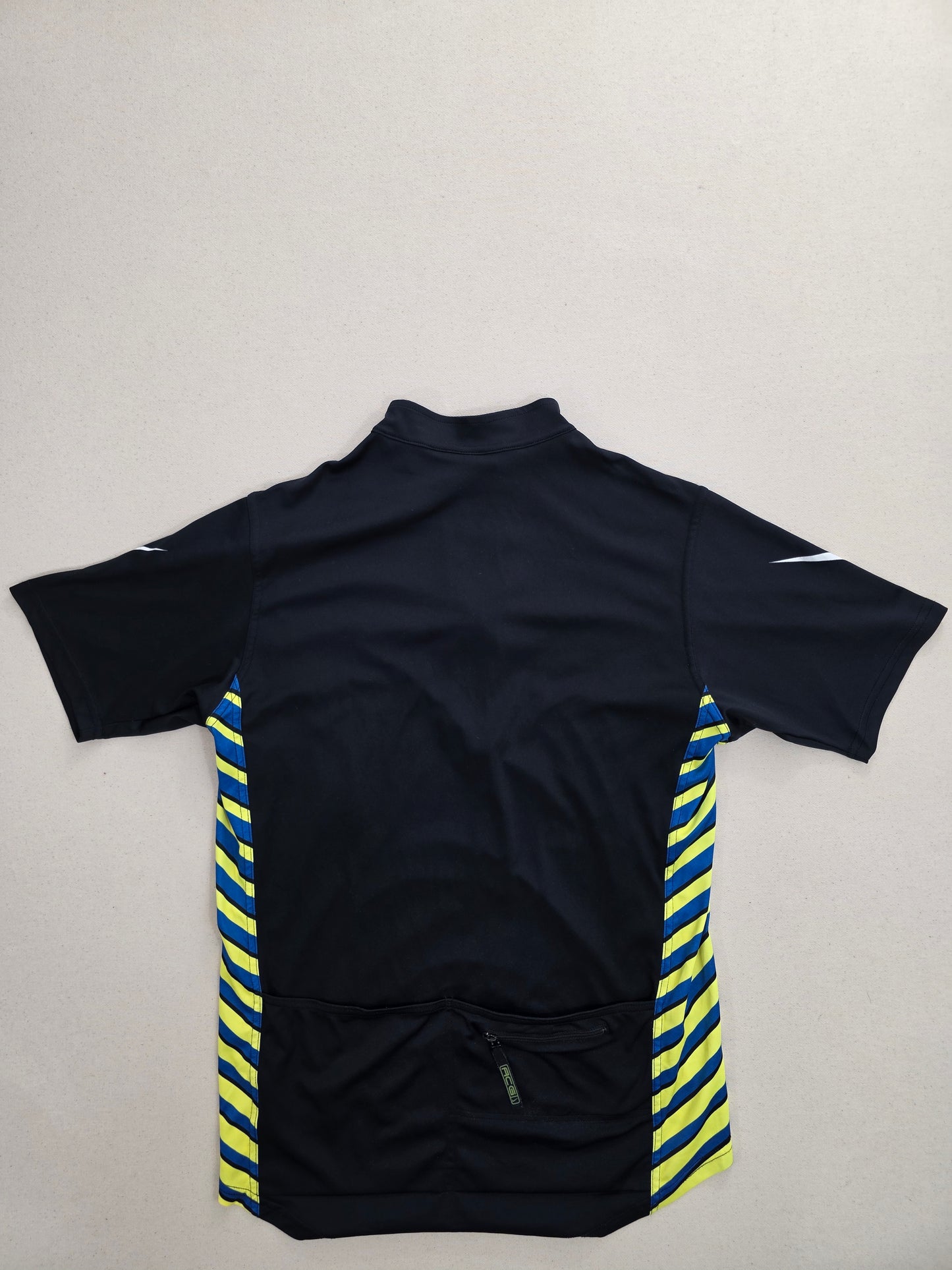 Vintage Koszulka Rowerowa Nike ACG Dri-FIT Made in USA (Lata 90.) – Czarno-Niebiesko-Żółta | Rozm. XL