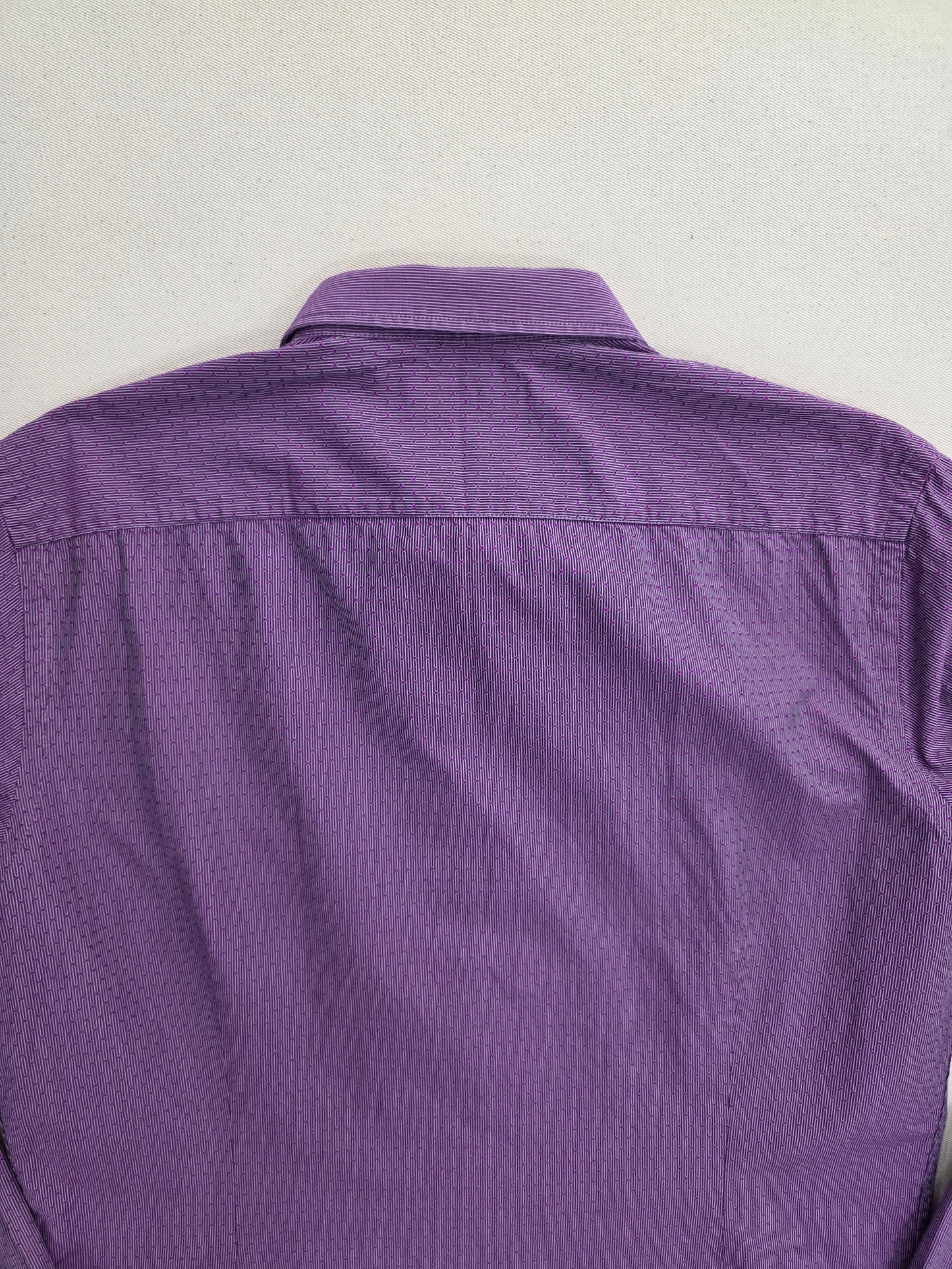 Ted Baker Koszula Męska w Mikrowzór Drobne Kropki Violet | Rozm. 4 (L)