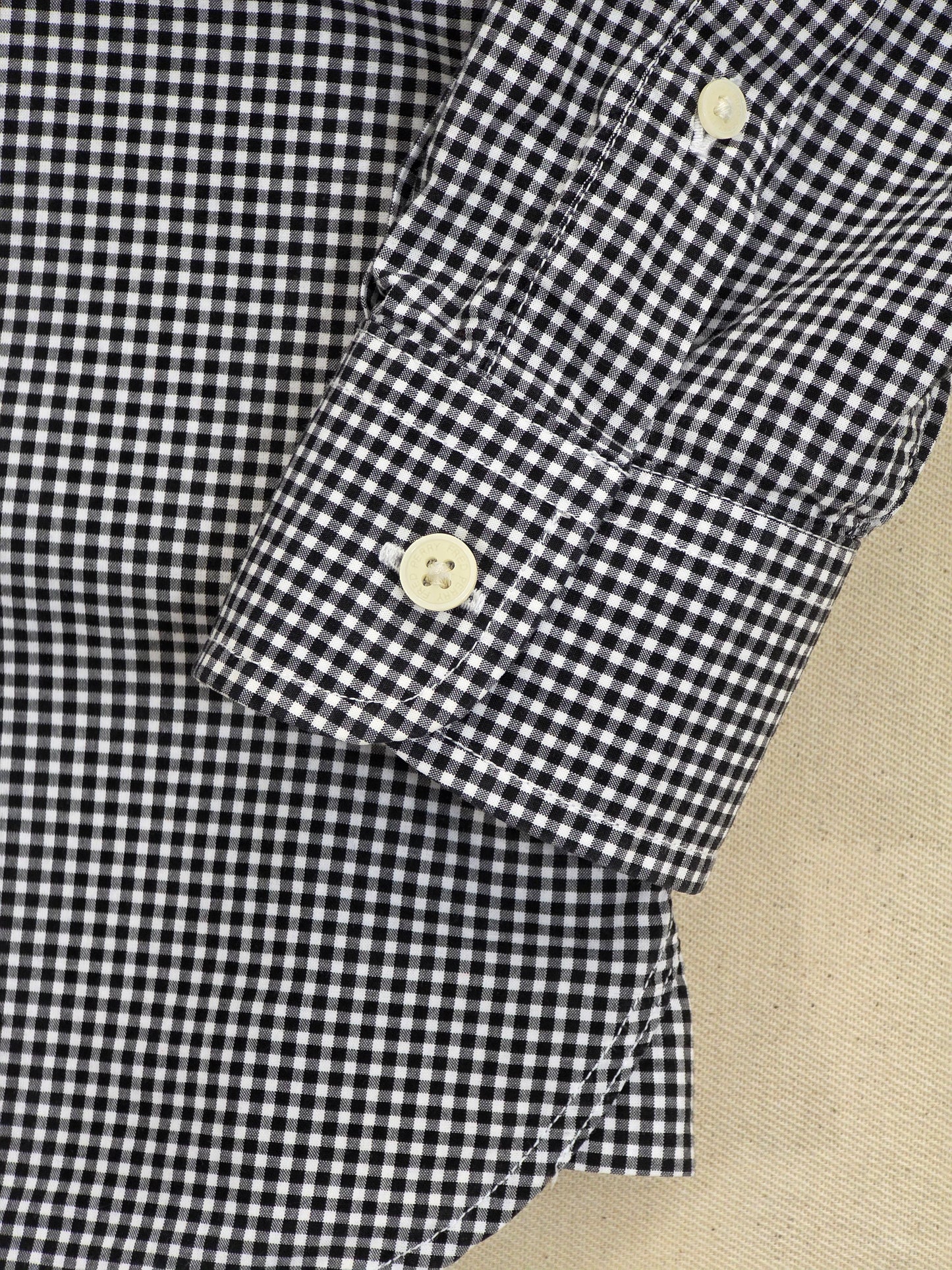Fred Perry czarno-biała koszula w kratkę gingham retro rozm. S