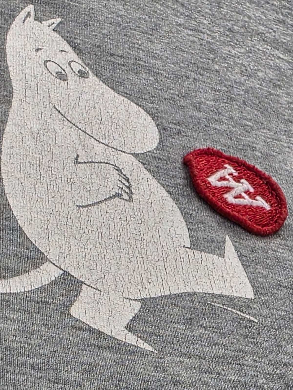 Wood Wood x Moomin koszulka t-shirt szara z nadrukiem Muminka rozmiar M