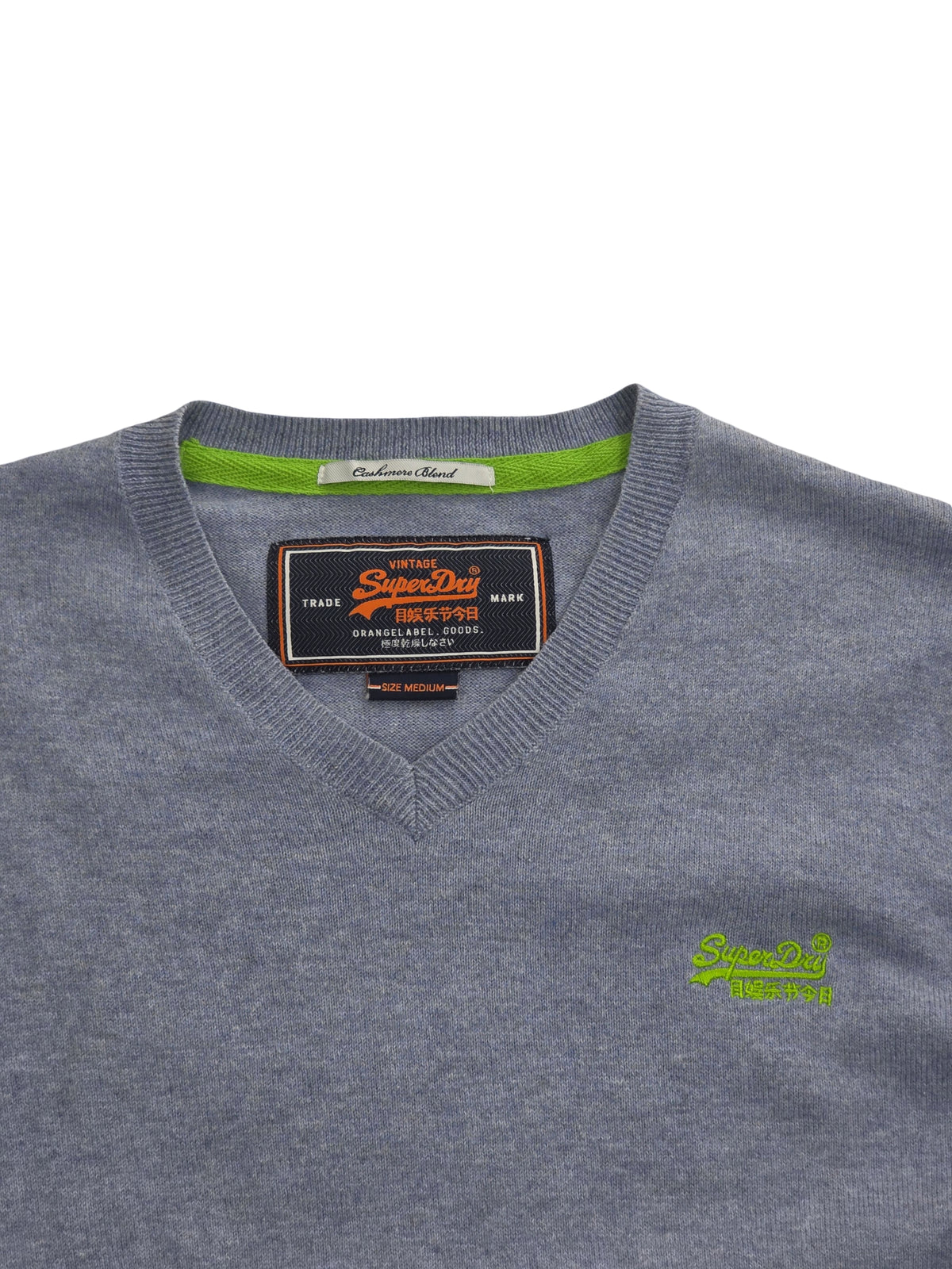 Sweter Męski Superdry Orange Label Sweter V-neck Kaszmir Bawełna Rozmiar M
