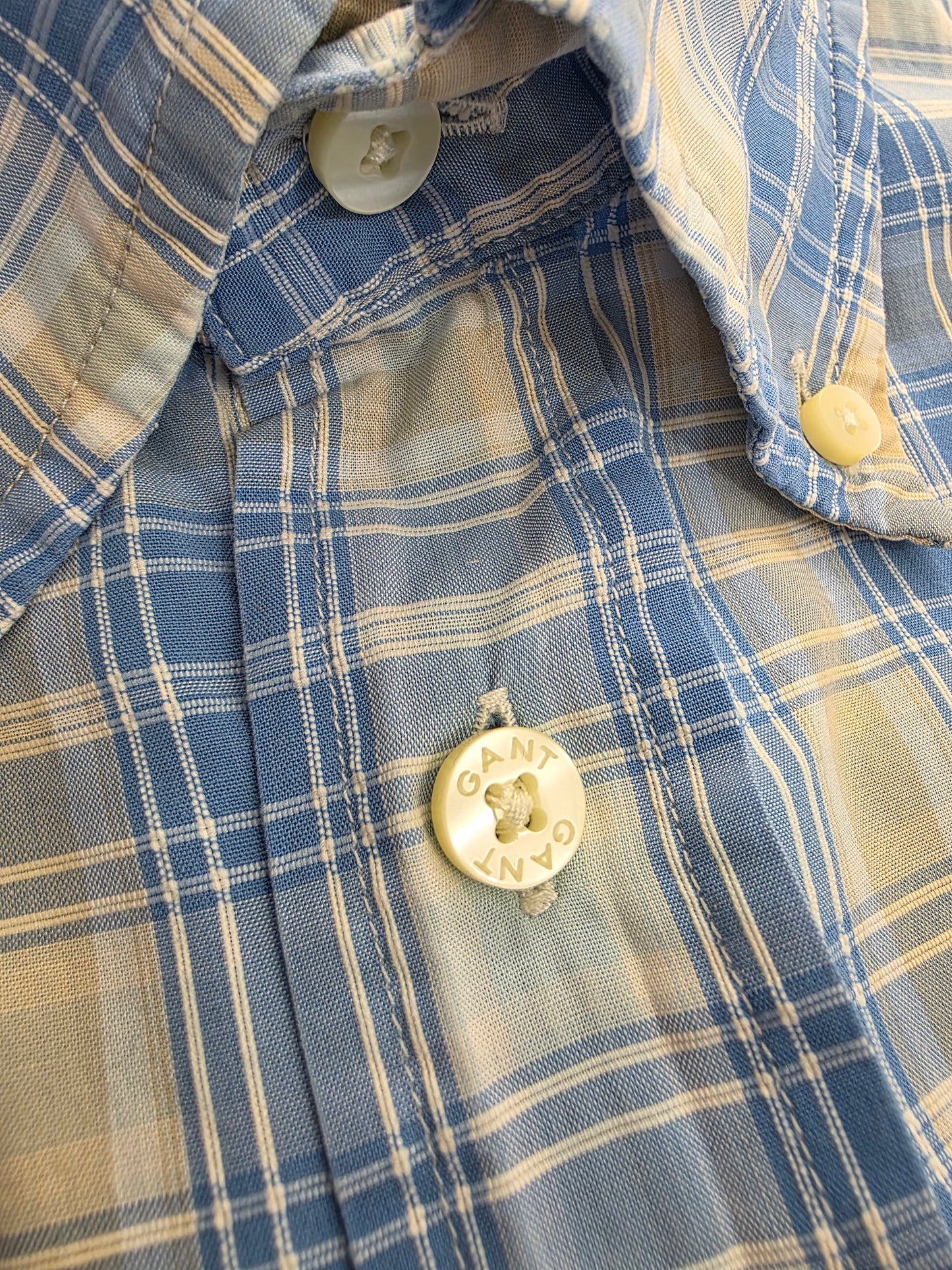 Gant Koszula Męska w Kratkę Palm Springs Poplin | Rozm. L (Regular Fit)