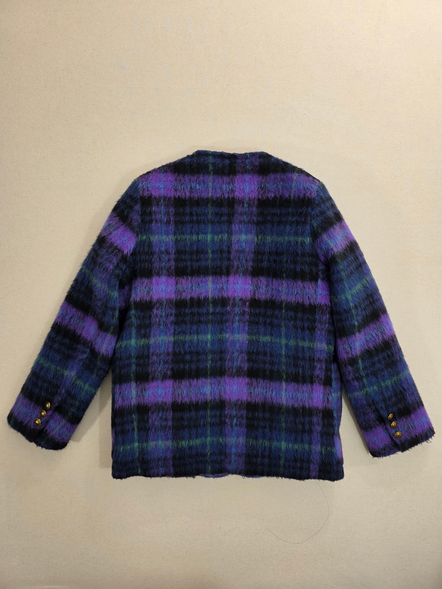Moxana Damska Kurtka Puchowa w Kratę Purple & Blue | Biały Puch Kaczy Rozm. L