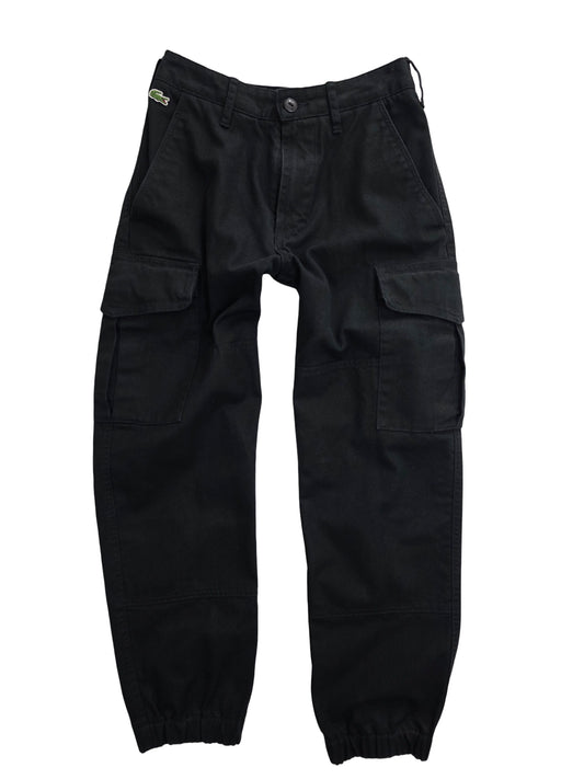 Damskie Spodnie Cargo Jogger Lacoste L!VE Czarne Bawełna Rozmiar W28 (36)