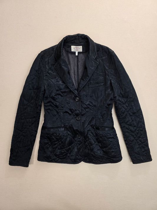 Armani Jeans Czarna Pikowana Kurtka Żakiet Wiskoza Made in Italy Rozmiar S – widok frontu | vntg.studio™