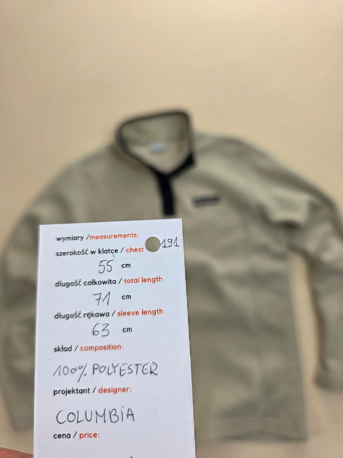 Bluza polarowa męska Columbia szara zapinana na zatrzaski polar rozmiar S