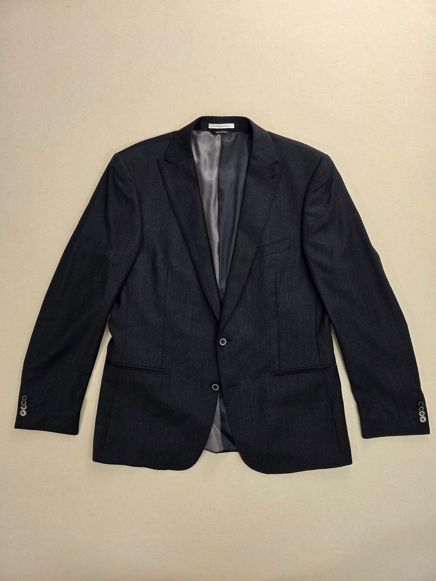Van Gils ciemnoszara wełniana marynarka w delikatny prążek Tailored Fit rozm. 54