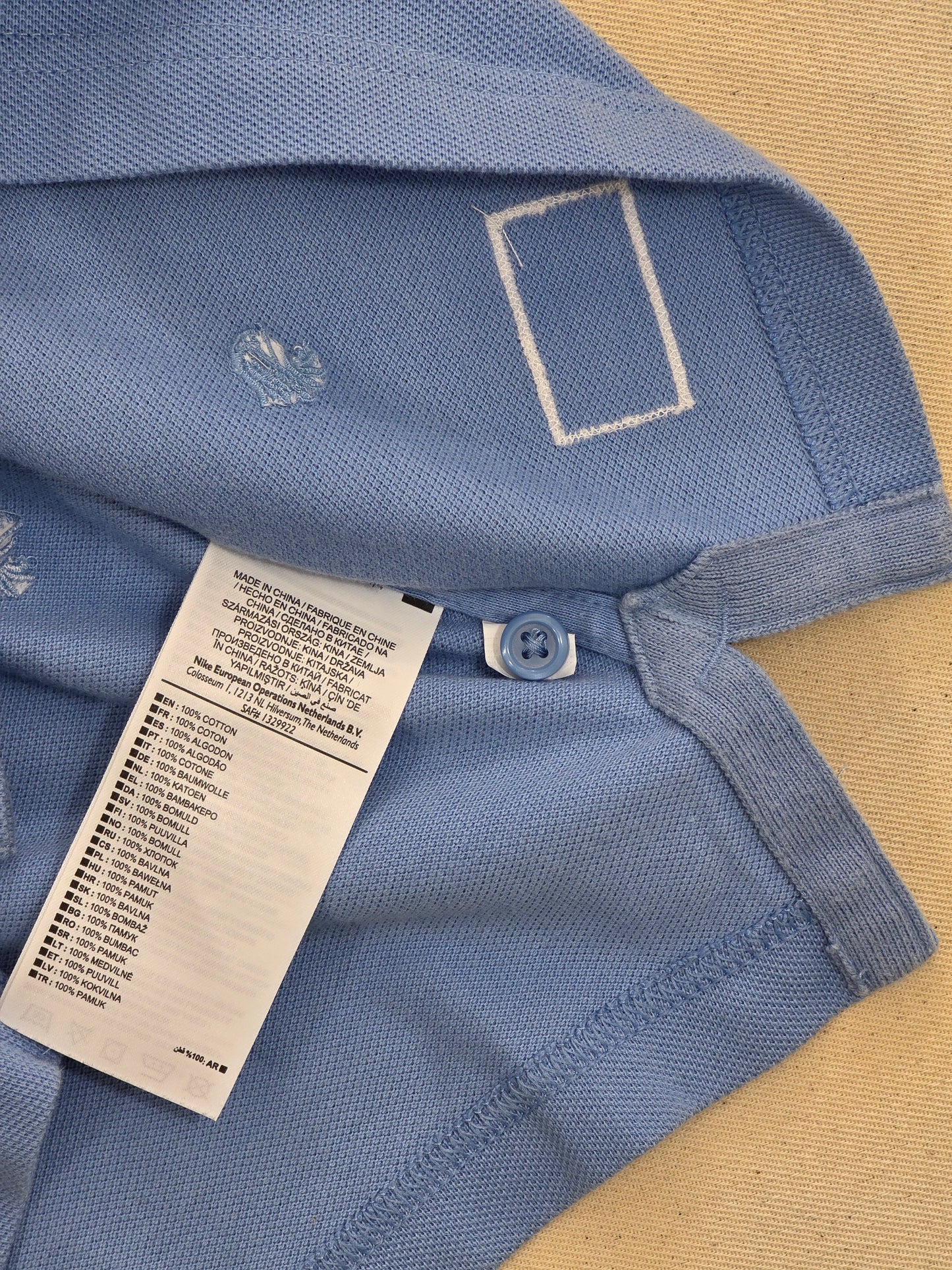 Nike Manchester City FC niebieska koszulka polo haft monogram retro rozm. S