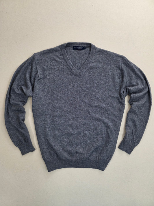 Paolo Serpico Men's V-Neck Sweater | Merino & Cashmere | Size XXL