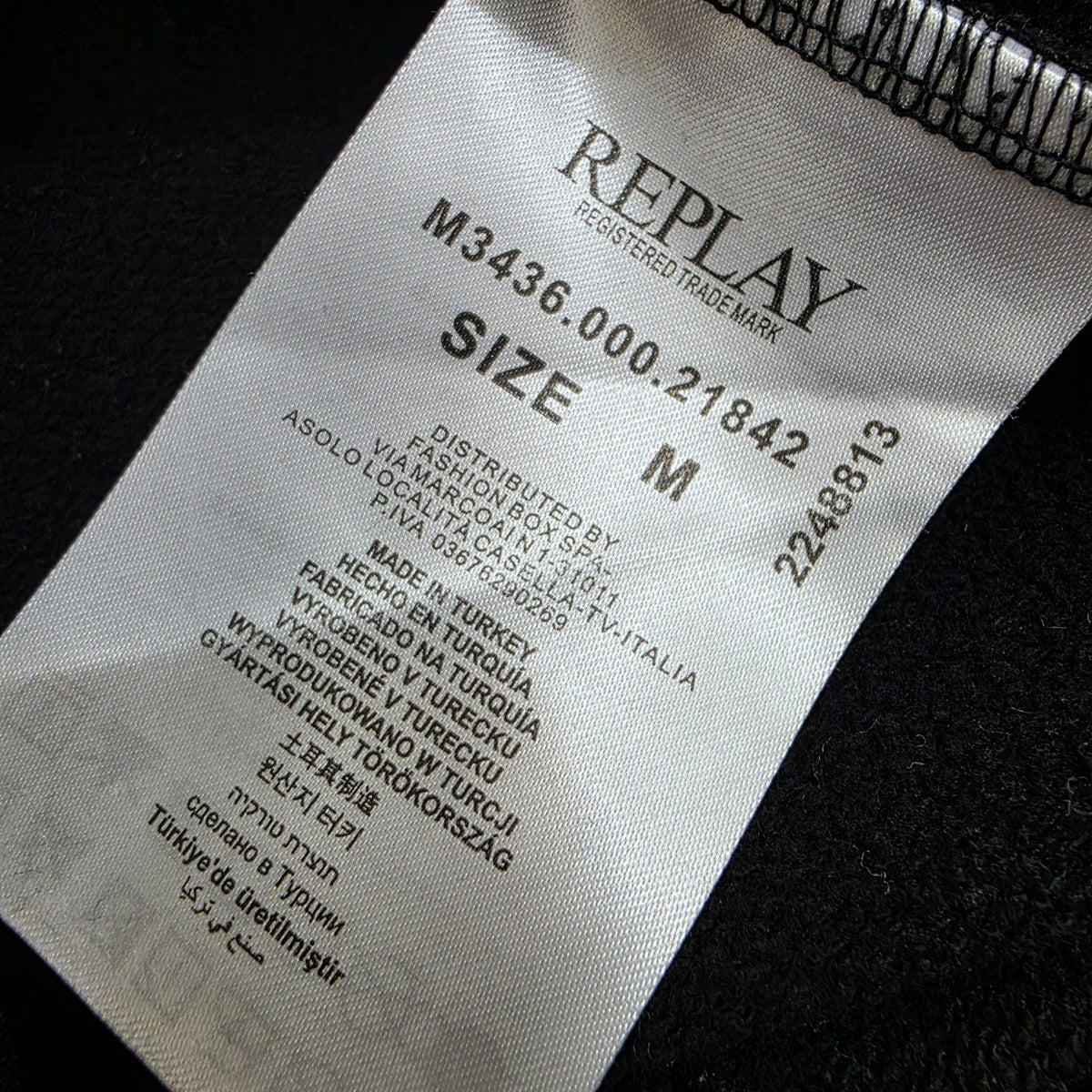 Bluza Bawełniana Replay Big Logo Czarna Rozmiar M
