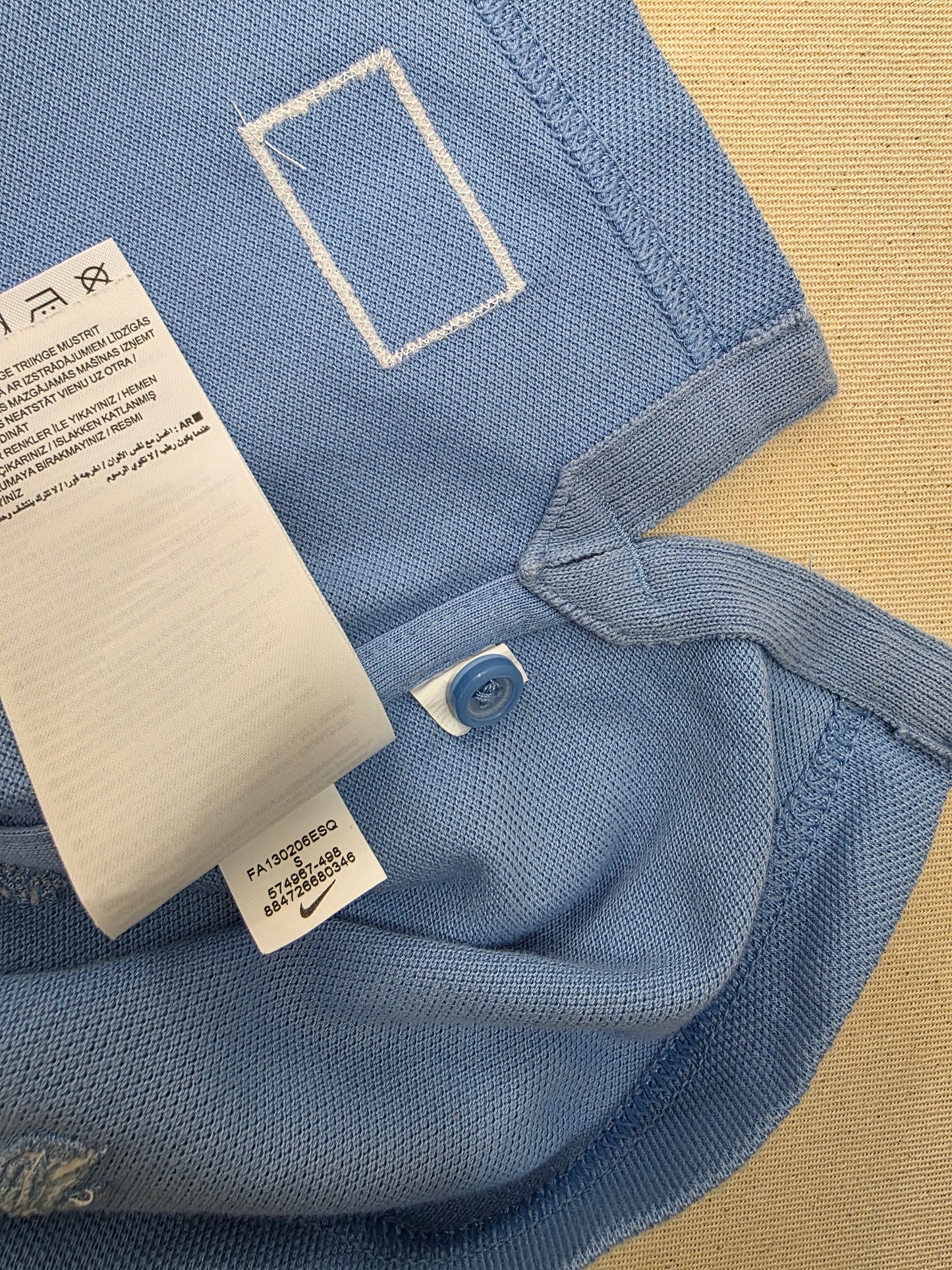 Nike Manchester City FC niebieska koszulka polo haft monogram retro rozm. S