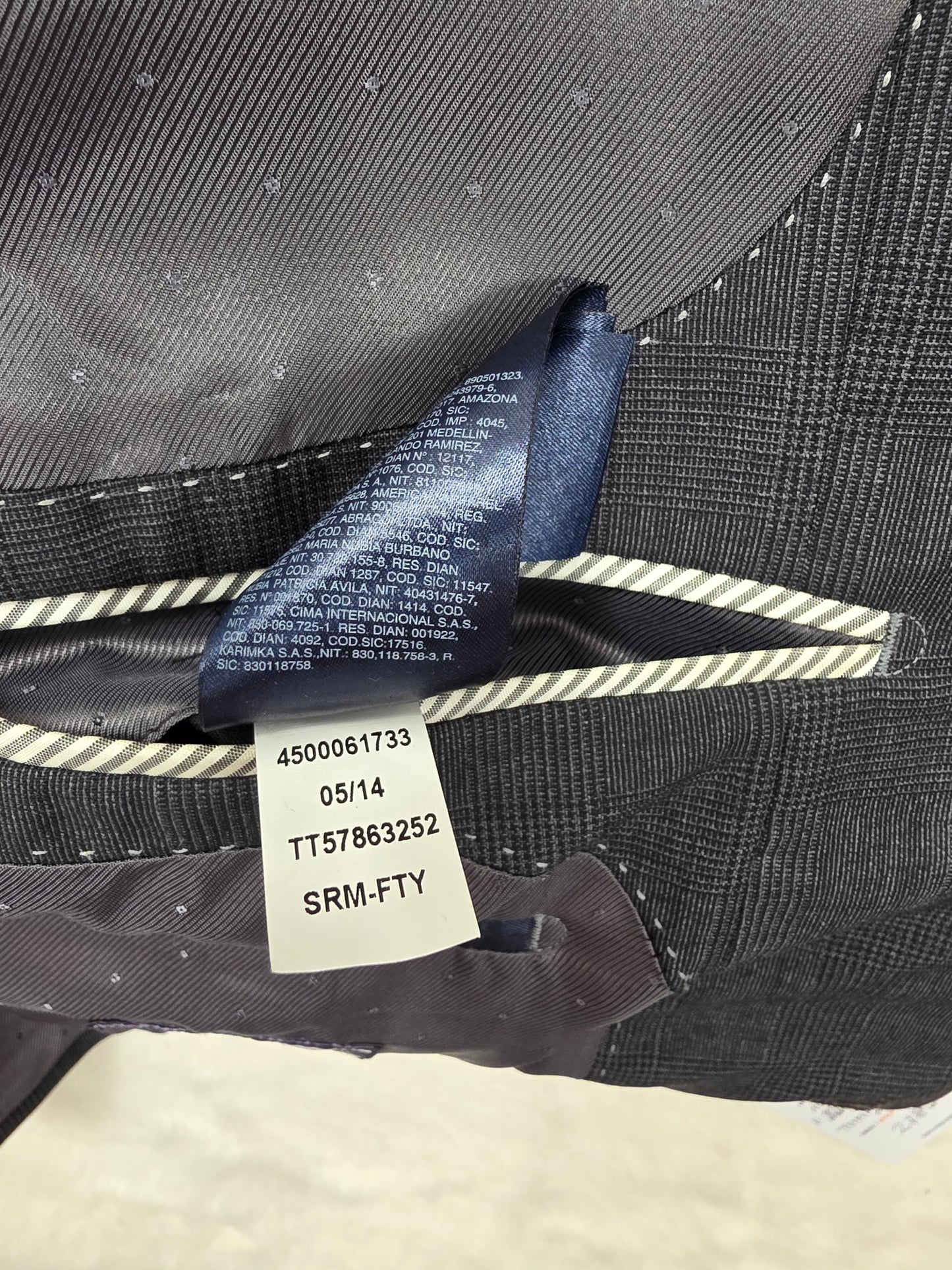 Męska Marynarka Wełniana Tommy Hilfiger Tailored Monticello Super 100's Szara w Kratę