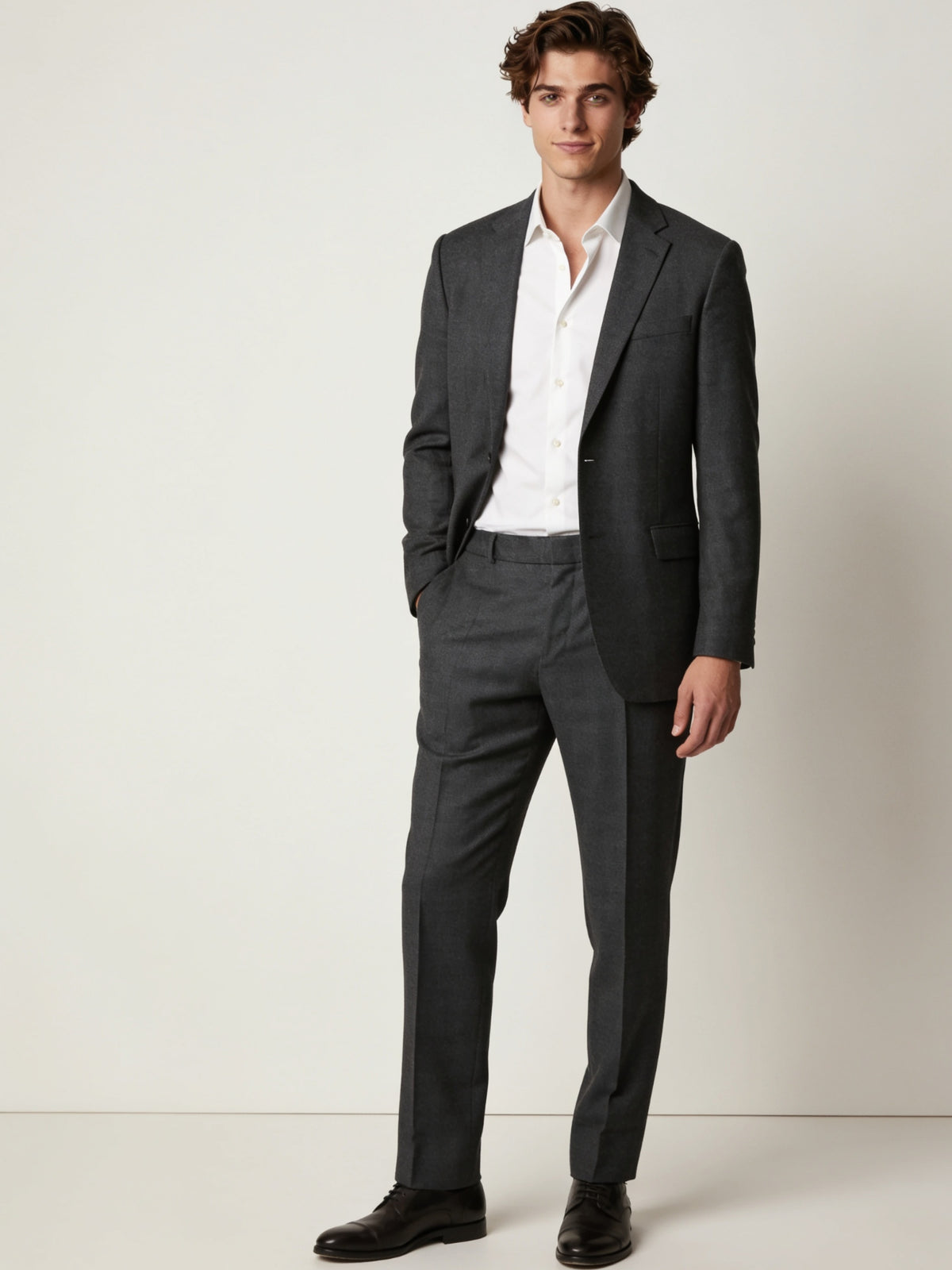 Spodnie garniturowe Esprit szare z wełną roz. 52 / 36R (92) – widok tyłu | vntg.studio™